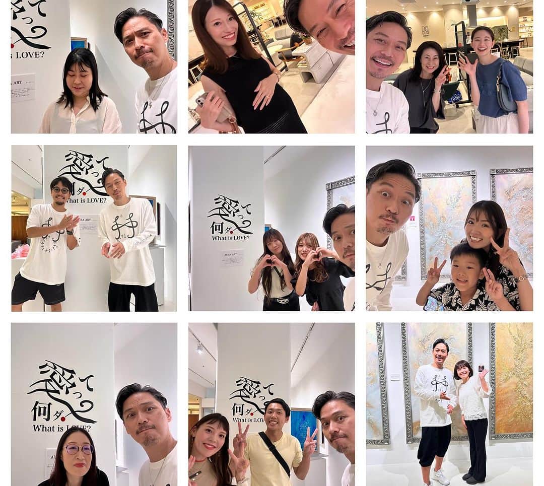 坂東工さんのインスタグラム写真 - (坂東工Instagram)「個展が終了して怒涛の日々を送ってました💦  改めて… 今回の心斎橋PARCOでの個展は実り多きものとなりました👐 本当にたくさんの方々にお越しいただき(写真は僕が自撮りできたものです🤳)、販売していた絵画は全て主人が決まり、非売品の大きな絵画は南の方へ向かうようです🙏ありがたやありがたや🌹  ご縁がご縁を運び、皆様に出会えた事が本当のアートなのだと感じております🤵🏻‍♂️  関わっていただいた皆々様に改めて感謝すると共に、いつかみんなでどんちゃん騒ぎができる日を夢見て…  さぁこれから新たなプロジェクトの始動です！ 今後ともどうぞよろしくお願いします🤵🏻‍♂️🌹  #アート #心斎橋PARCO #オーラアート #愛ってなんだ #なんかチアリーダーがいる」10月14日 10時01分 - takumimoriyabando