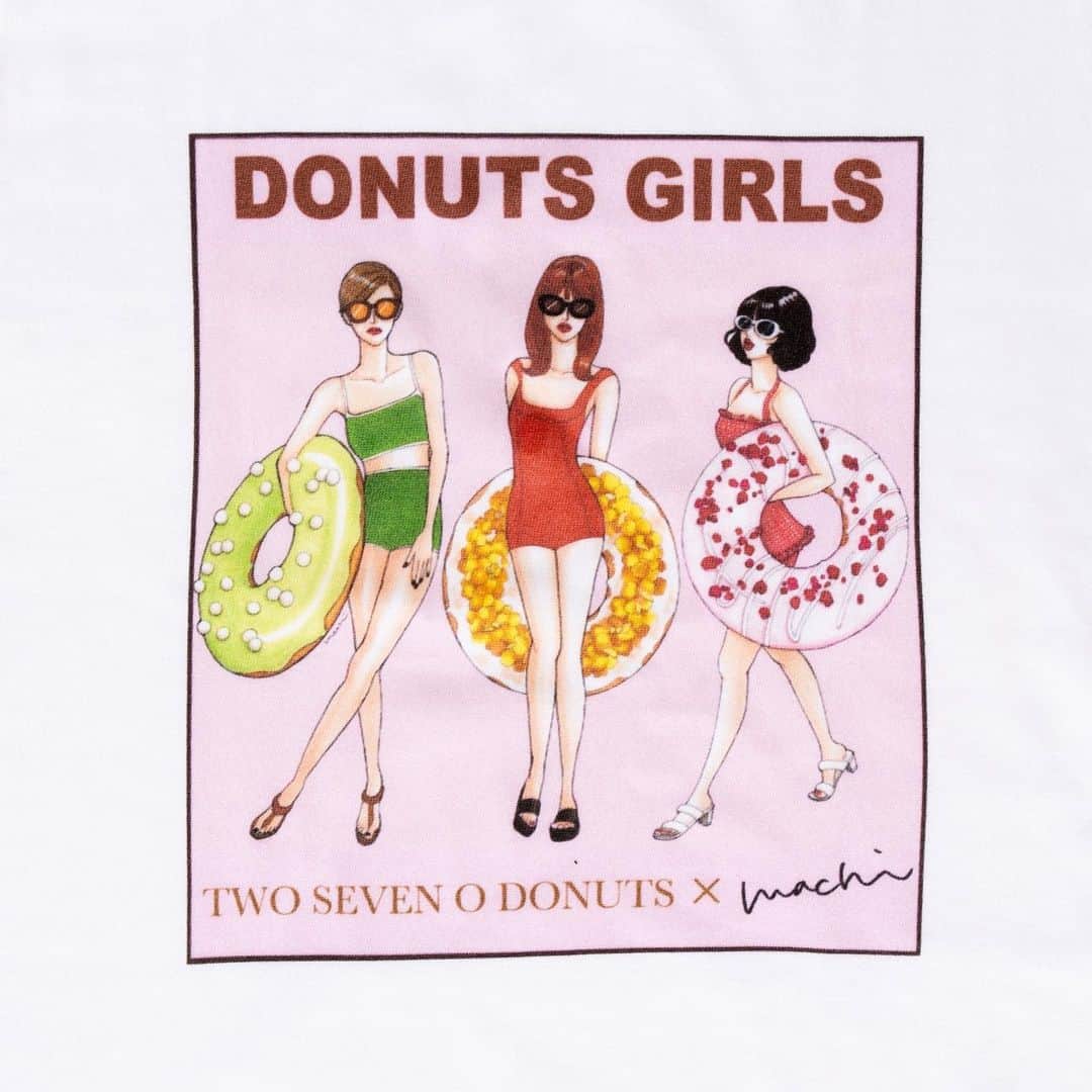 machiさんのインスタグラム写真 - (machiInstagram)「こんにちは◡̈*✧ やっとご案内できます！涙  『270DONUTS×machi コラボグッズ第1弾』  来週17日に京都のドーナツショップ『270DONUTS』との、初めてのコラボグッズ販売します！！ ドーナツ、大切な友人、私の大好きな女の子イラストという、愛をいっぱい込めたイラストなので、季節感完全無視ではありますが可愛がってもらえたら嬉しいです！  まずはTシャツ3種からご紹介です。 スリーショットの1番お気に入りのTシャツです。 もともとTシャツにしたい！と思って描いたので多分どんなファッションにも合わせやすいはず。 今からのシーズンだったらカーディガンやチェックのネルシャツとかのインナーとかにも合わせても可愛いです！  ここからしばらく商品のご紹介投稿が続きますが、何卒お付き合いくださいませ🙇‍♀️」10月14日 12時13分 - material_2014