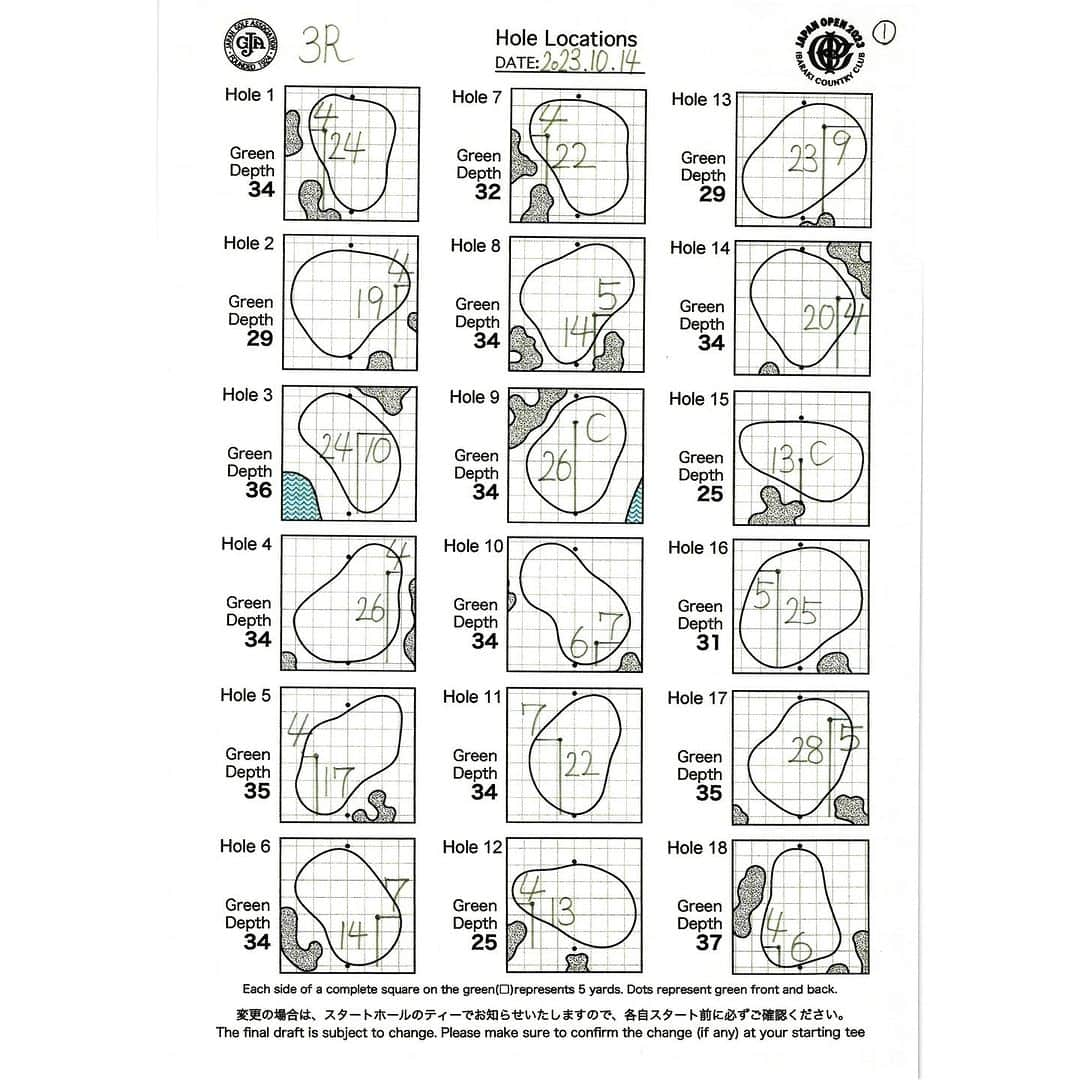  JGTO 男子プロゴルフツアーさんのインスタグラム写真 - ( JGTO 男子プロゴルフツアーInstagram)「＼第3ラウンド📣‼️ ／  2023年度　第88回 #日本オープンゴルフ選手権 🏆 88th Japan Open Golf Championship 2023  第3ラウンドのホールロケーション⛳️です！ 茨木カンツリー倶楽部・西コース  #日本オープン  #JGA #日本ゴルフ協会 #ゴルファー日本一への道」10月14日 12時13分 - japangolftour