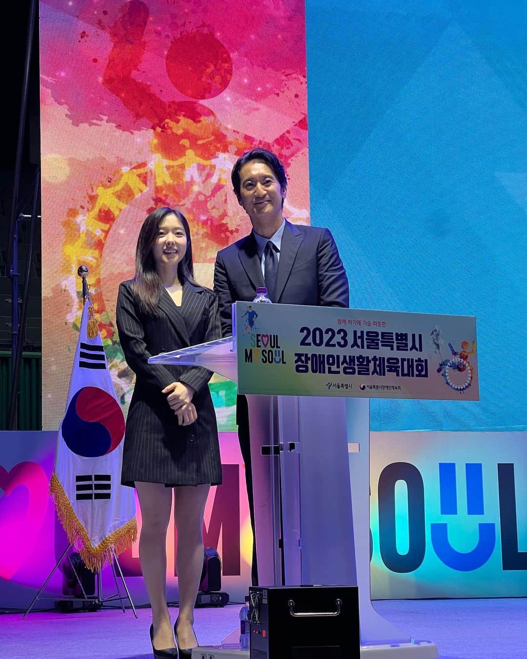 シン・ヒョンジュンのインスタグラム：「연예가 중계 짝꿍 혜성씨와 함께 해서 더 좋았습니다  우리 장애인 선수단 여러분 다치지 마시고 행복한 경기 치루세요💙  #서울특별시장애인체육회  #서울특별시   #jesuslovesyou」