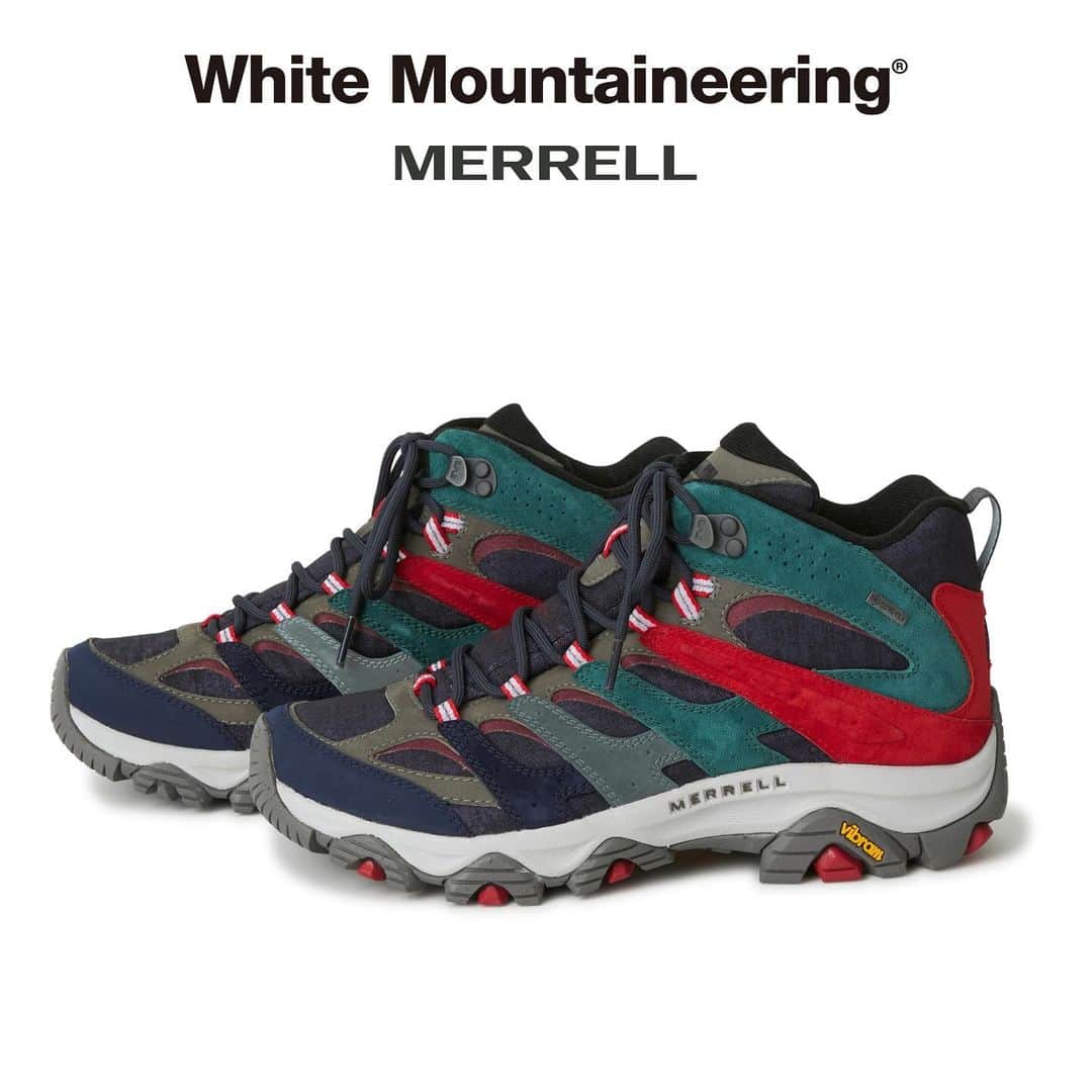 ホワイトマウンテニアリングのインスタグラム：「_ White Mountaineering®︎ 23AW Collection  Collaborated with @merrell_japan   White Mountaineering × MERRELL "MOAB 3 SMOOTH MID GORE-TEX®" ￥39,600（Tax in）  #whitemountaineering #merrell #moab3smoothmidgoretex #goretex」
