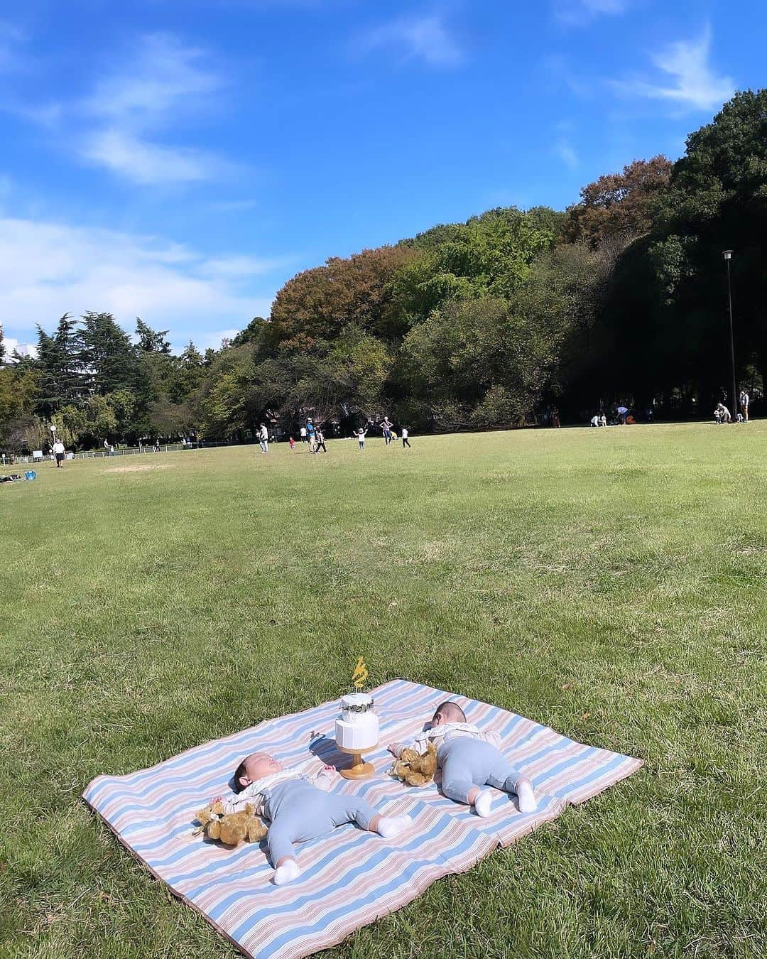 美甘子さんのインスタグラム写真 - (美甘子Instagram)「秋晴れの砧公園。6ヶ月のゆうピーはるピーと家族👨‍👩‍👦‍👦のひとときを写真撮影してもらいました☺️できあがりが楽しみ😊  #ゆうピーはるピー #砧公園 #ハーフバースデー #双子 #双子ママ #双子のいる生活」10月14日 14時51分 - rekish_mikako