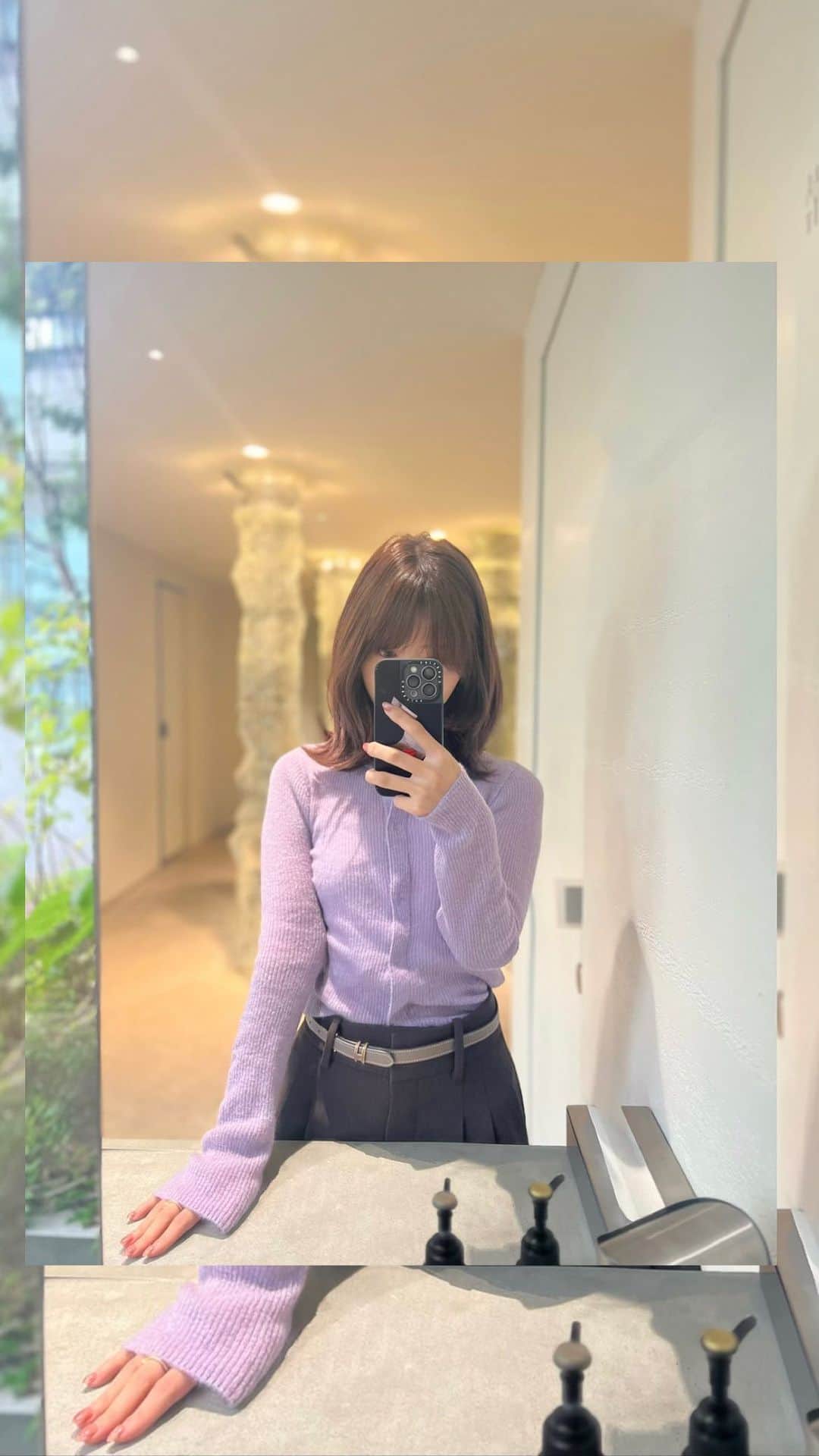 一木美里のインスタグラム：「💇‍♀️ @_bluelatte_ 🩵 📍 @ark.atelier.official   #haircut#韓国美容室#ソウル#韓国美容#ヘアカット」