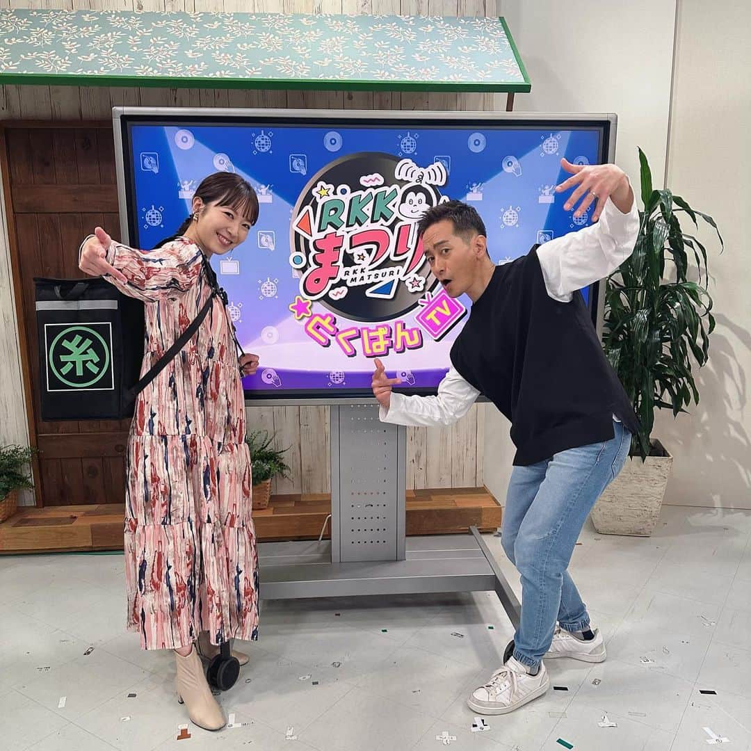 糸永有希のインスタグラム：「RKKまつり⭐︎とくばんTV  このあとは サタデーナイトフィーバー！！  #RKK#TBS 系列  #熊本放送#3ch  #水曜だけど土曜の番組  #RKKまつり @yohe.o.deco」
