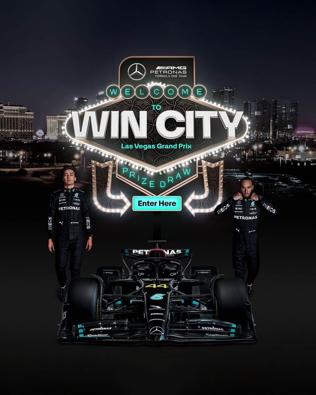 MERCEDES AMG PETRONASさんのインスタグラム写真 - (MERCEDES AMG PETRONASInstagram)「✨ Welcome to Win City! ✨  Sign up for a chance to win a once-in-a-lifetime trip to the #LasVegasGP, including a VIP Vegas Club experience, flights, hotel stay and more.  And if you miss out on the top prize, we have mini helmets and caps up for grabs. 🤩   Click on the link in bio to sign up now! T&Cs Apply」10月14日 19時05分 - mercedesamgf1