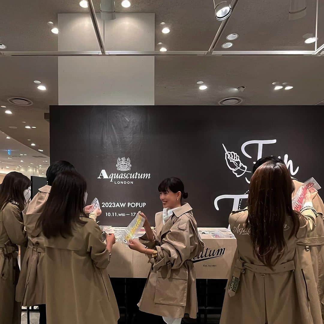 JUNNAのインスタグラム：「@aquascutum_japan @aquascutum × @etretokyo   本日のイベントへご来場下さいました皆さまありがとうございました🤗  #グリコ#阪急うめだ本店#阪急#etretokyo#aquascutum」