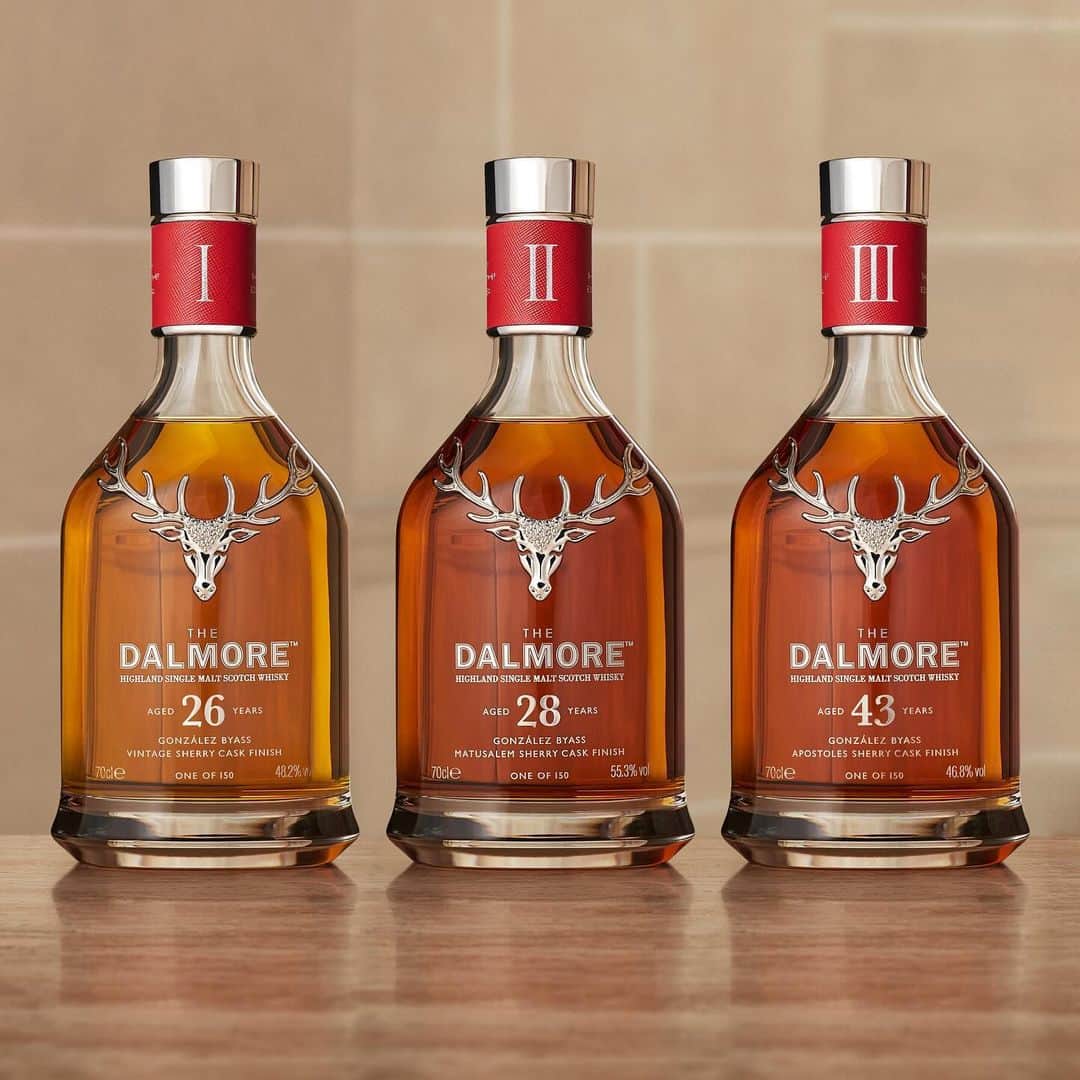 The Dalmoreさんのインスタグラム写真 - (The DalmoreInstagram)「This trio of exquisite whiskies showcases the influence Sherry casks have on our maturing spirit.  Each expression in the collection represents The Dalmore Single Malt finished in González Byass Sherry Casks in its purest form; natural colour, non-chill-filtered, and cask-strength.  #TheDalmore #Dalmore #CaskCurationSeries #SherryEdition #WhiskyCollection」10月14日 19時32分 - thedalmore