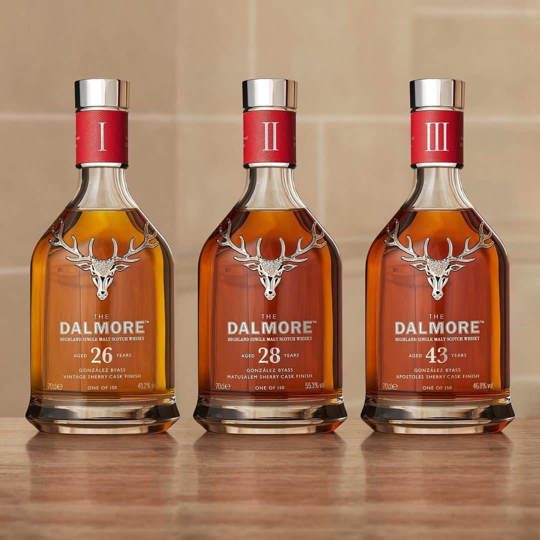 The Dalmoreのインスタグラム：「This trio of exquisite whiskies showcases the influence Sherry casks have on our maturing spirit.  Each expression in the collection represents The Dalmore Single Malt finished in González Byass Sherry Casks in its purest form; natural colour, non-chill-filtered, and cask-strength.  #TheDalmore #Dalmore #CaskCurationSeries #SherryEdition #WhiskyCollection」