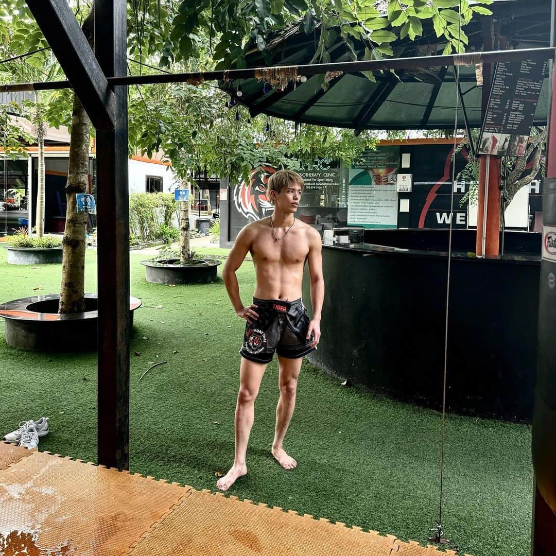 白鳥大珠のインスタグラム：「good training 明日は休みだから海にでも行こうかな #tigermuaythai  #Phuket #プーケット」