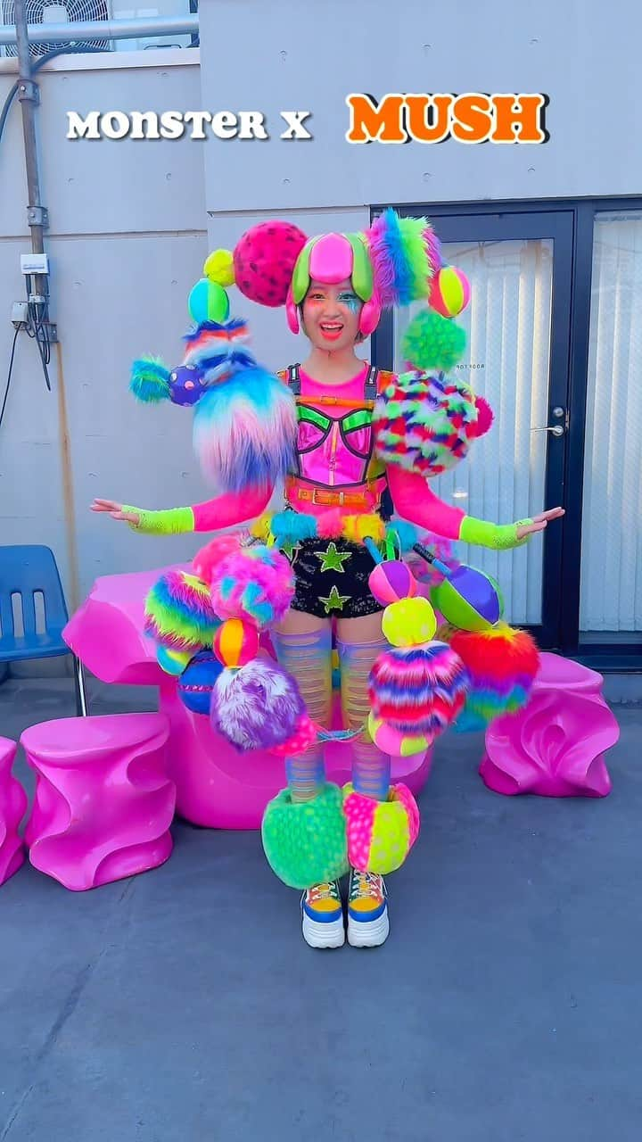 KAWAII MONSTER CAFEのインスタグラム：「Monster X MUSH🍄💫🧡🍭💕  #kawaiimonstercafe#monsterx#monstergirl#kawaii#harajuku#harajukufashion#harajukustyle#harajukustreet#原宿#竹下通り」