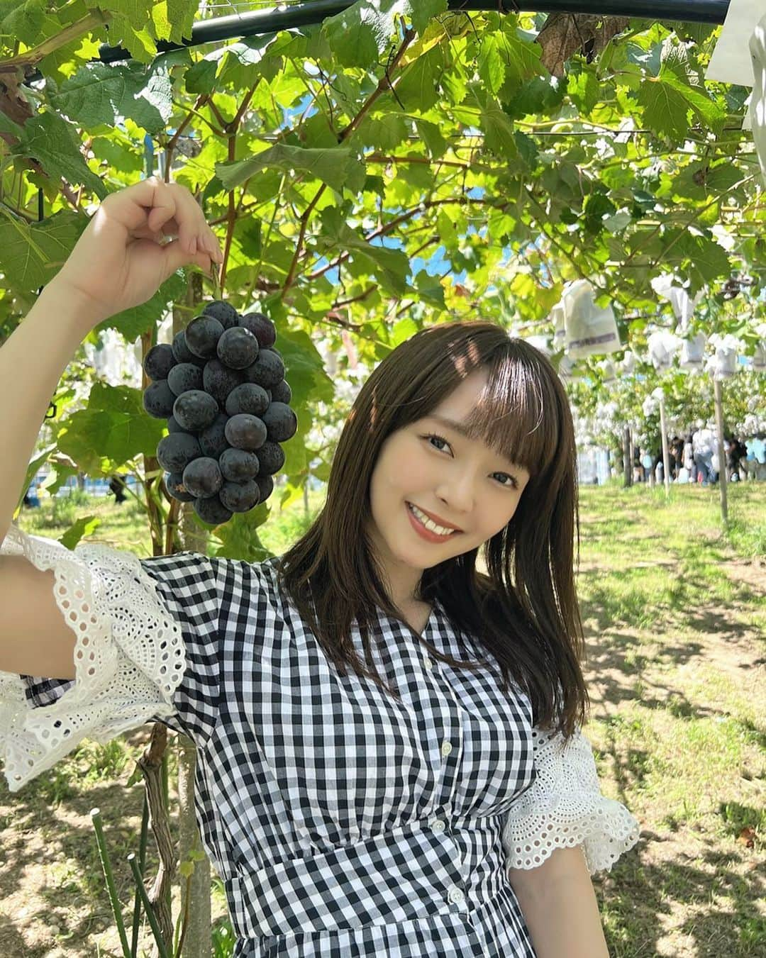 高畑結希さんのインスタグラム写真 - (高畑結希Instagram)「. 初めてぶどう狩りした🍇☀️ 種ありのぶどうが好き〜🫶 みんなは？？？ . #10月 #秋 #october #autumn #grape #ぶどう #巨峰 #夏の思い出」10月14日 21時46分 - yuhki_takahata