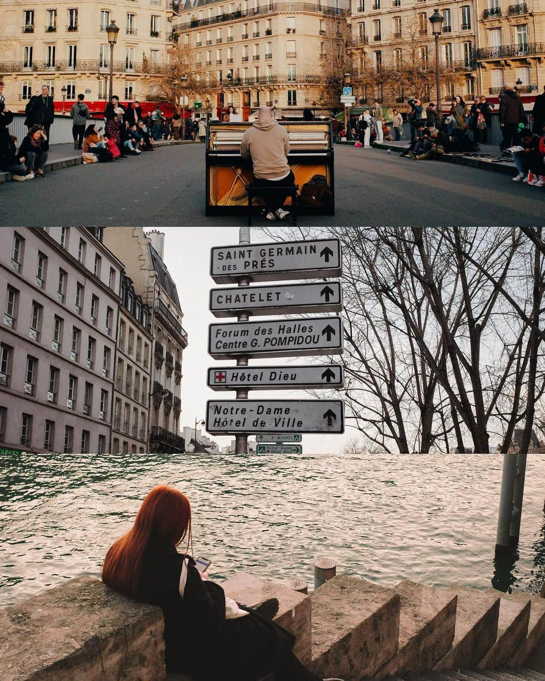 Putri Anindyaさんのインスタグラム写真 - (Putri AnindyaInstagram)「A collage of the pianist and the redhead in Paris //   Finally it feels like autumn 🍂 ! Paris is getting colder today and I’m loooooving it. I know for the europeans they must be prefer when it’s fresh or warm, one of the reason they prefer to go to tropical places in winter but I’m from Bekasi, Indonesia where 30-38 degrees celcius is our usual temperature. So to have fresh cold air in Paris is a privilege for me. Well here you go my usual non related long caption in my broken english that I keep doing since 2011 lmao.   Damn, just realized how ancient I am in Instagram 👵🏻  #streetclassics #streetphotography #collage #ricohgriii #ricoh #ricohgr3 #paris」10月14日 22時04分 - puanindya