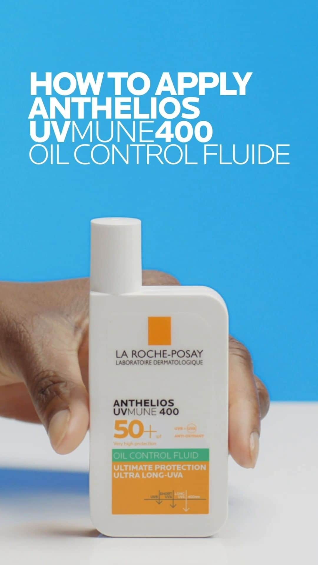 La Roche-Posayのインスタグラム：「☀️🛡️ Follow our guide to applying Anthelios UVmune 400 oil control fluid SPF+ and make the most of your matte-finish sun protection. Your flawless sun-protected glow is just 3 steps away!  All languages spoken here! Feel free to talk to us at anytime. #larocheposay #anthelios #sunprotection  Global official page from La Roche-Posay, France.」