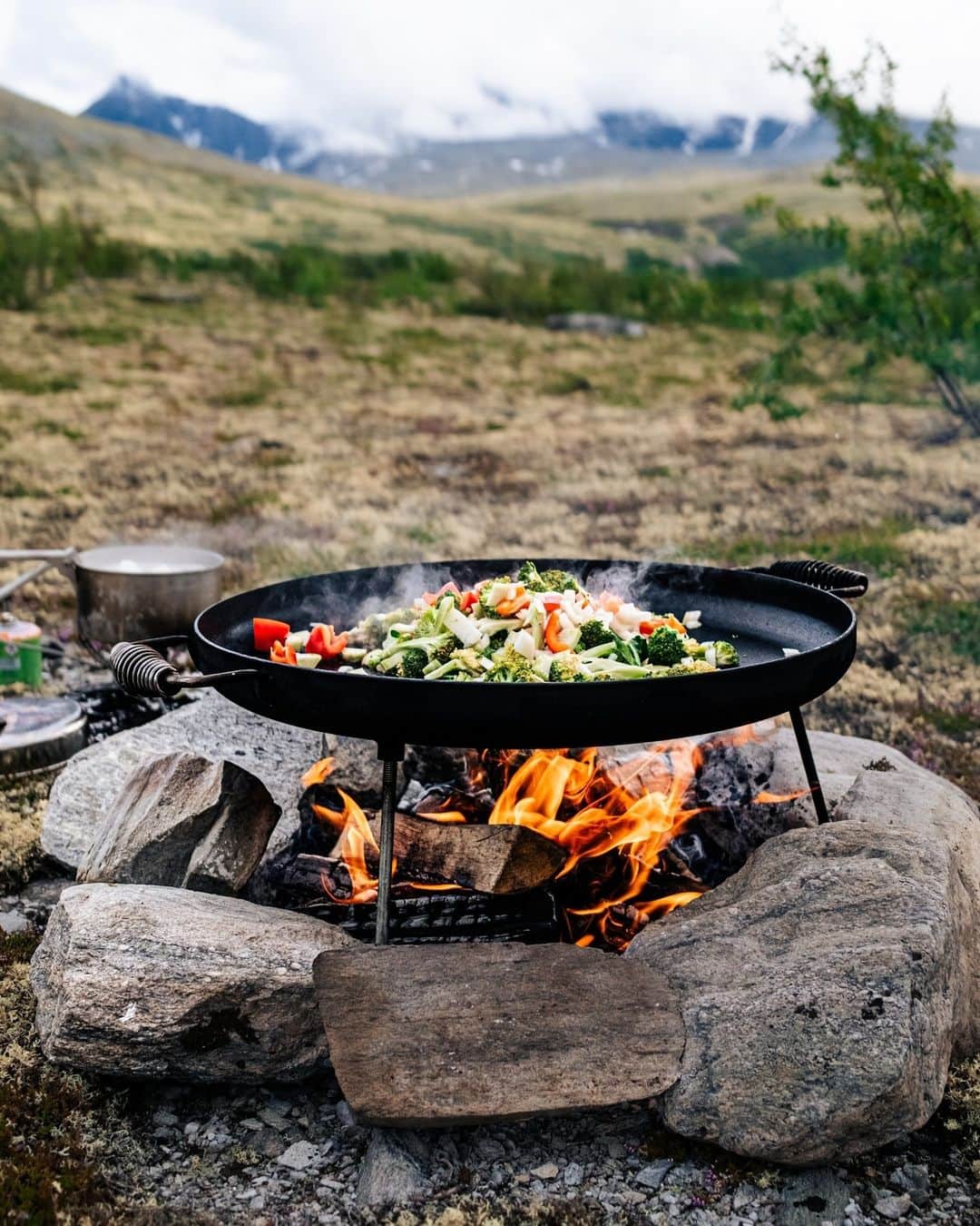 National Geographic Travelのインスタグラム：「Photo by @martinedstrom | Some meals are best enjoyed outdoors. This particular dish was prepared over an open fire in Norway’s Rondane National Park.」