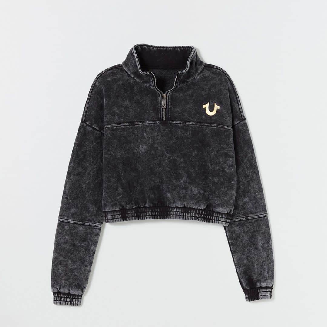 のインスタグラム：「The Acid Wash Half Zip Sweatshirt  [link in bio to shop]  #TrueReligion」