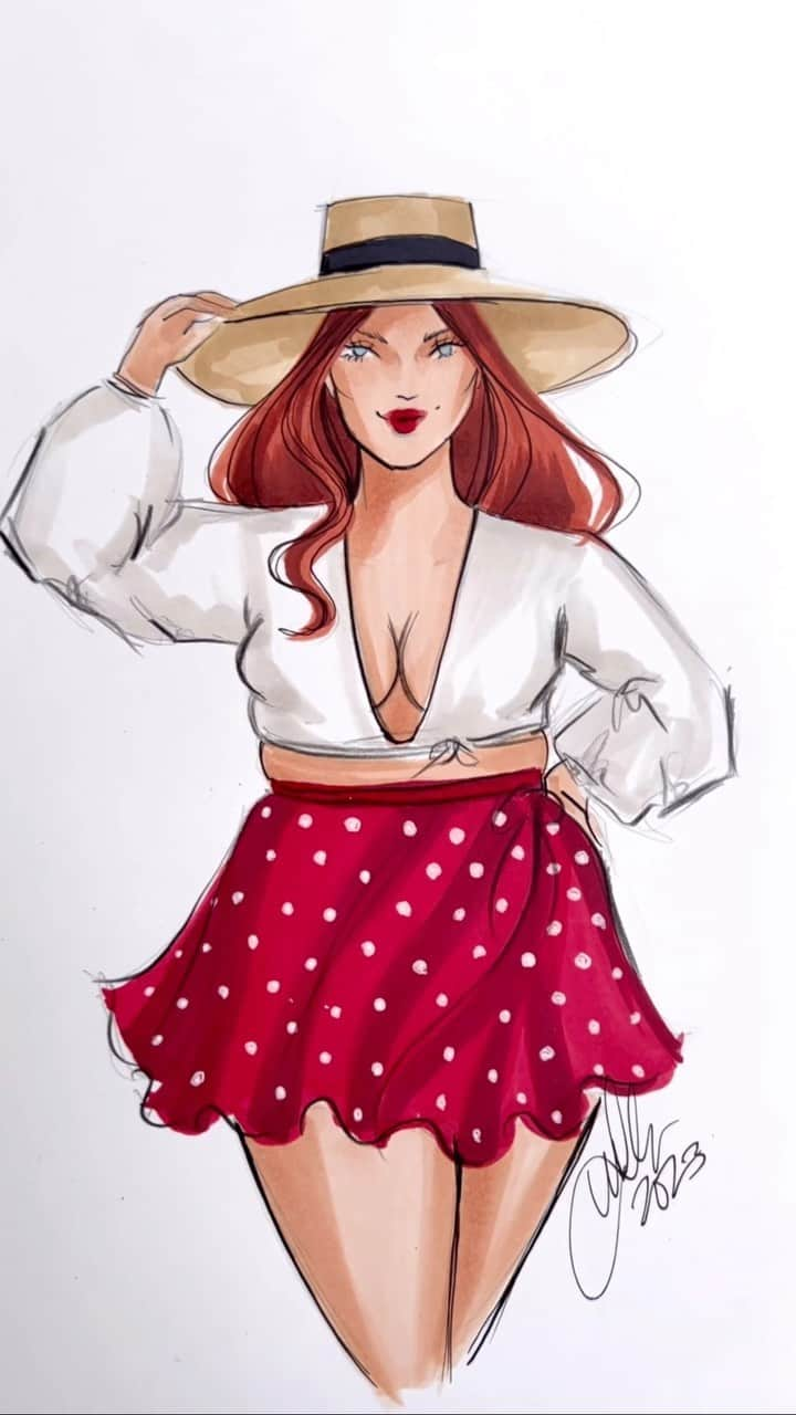 Holly Nicholsのインスタグラム：「Oh so Sorrento 💕 #sorrento #italy #fashionillustration #asmr #copic #illustration #copicmarkers」