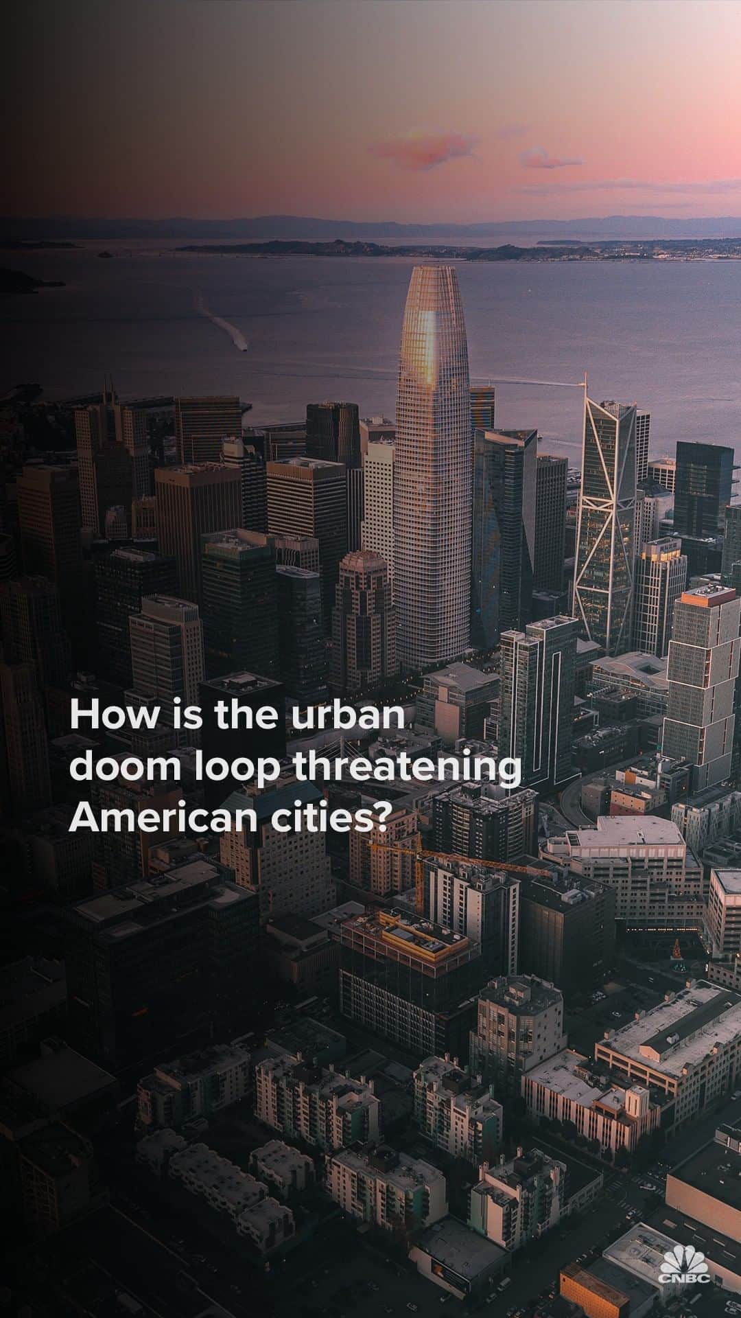 CNBCのインスタグラム：「The “urban doom loop” is threatening American cities.  From San Francisco to New York, cities across America are dealing with the budgetary consequences of vacant commercial office buildings. And regional banks, which hold a lot of commercial real estate debt, now face a credit crunch.  Watch the full video to to see what local governments can do to avoid falling further into fiscal trouble, at the link in bio.」