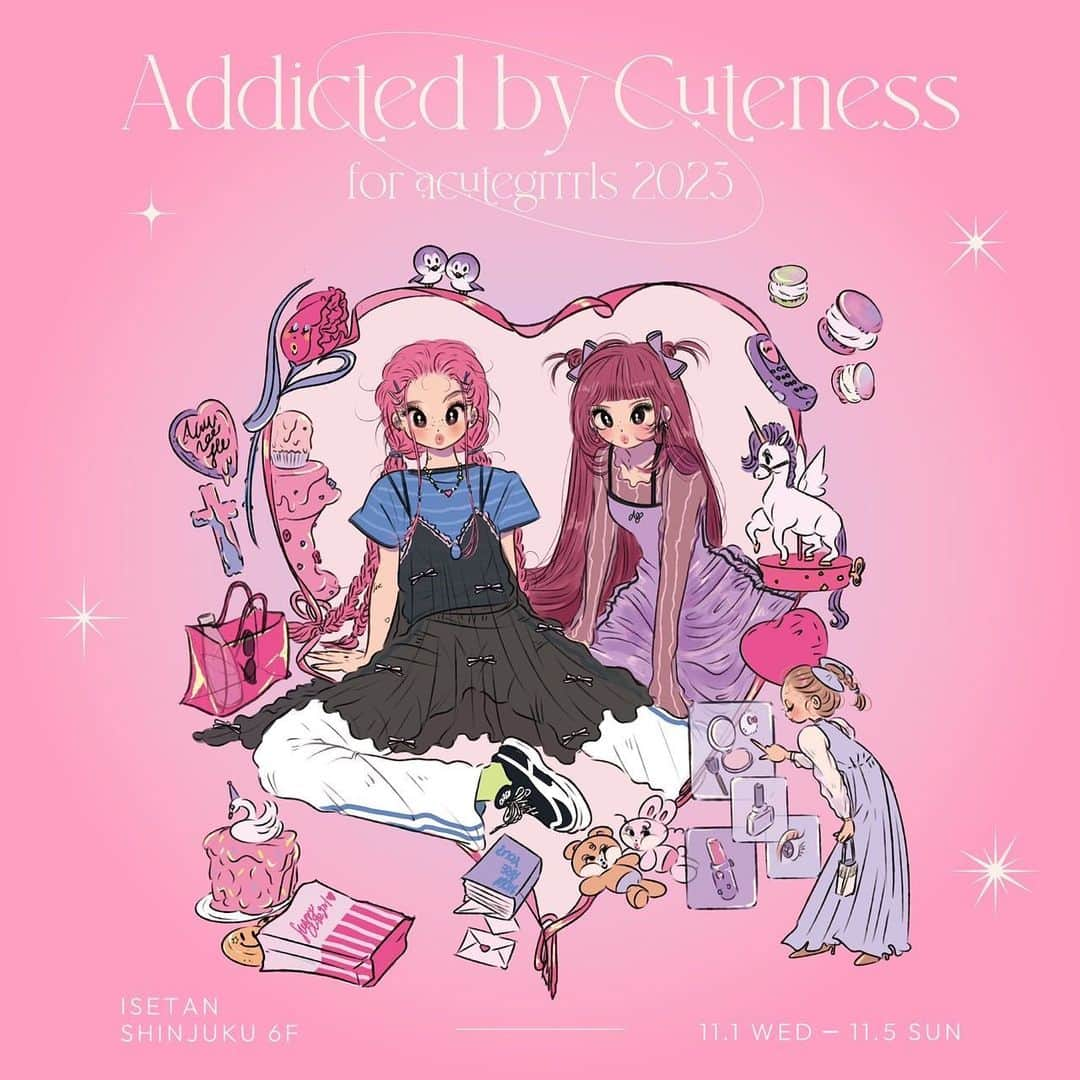 さきちゃんのインスタグラム：「❤︎ Addicted by Cuteness ～for acutegrrrls 2023～ ㅤㅤㅤㅤㅤㅤㅤㅤㅤㅤㅤㅤㅤ “かわいいもの･はかなく美しいものに囲まれて、 自分自身も爪の先まで可愛くありたい” そんな女の子のためのセレクトショップ”acutegrrrl" アパレルをはじめアクセサリーや雑貨、コスメ、 スイーツ、アートなど 幅広いジャンルのショップが一同に集結。 かわいいものに夢中な女の子に向け、 心が恍惚として満たされるような ポップでキュートかつエッジの効いたアイテムをご紹介いたします。 ㅤㅤㅤㅤㅤㅤㅤㅤㅤㅤㅤㅤㅤ Jamieエーエヌケー♡AnkRouge の出店が決定致しました♡ Be mqinのコートも発売決定♡♡ ㅤㅤㅤㅤㅤㅤㅤㅤㅤㅤㅤㅤㅤ sakiも店頭におります♡ ㅤㅤㅤㅤㅤㅤㅤㅤㅤㅤㅤㅤㅤ ❤︎ ❤︎ ❤︎ Bemqinからはじめてのアウターアイテム、 POPUPにて発売させていただきます🥹💕💕 私も店頭に立たせて頂きますので、ぜひご来場ください🫶🏻💭 ❤︎ ❤︎ ❤︎ ㅤㅤㅤㅤㅤㅤㅤㅤㅤㅤㅤㅤㅤ //会期中、催事場内で税込6000円以上購入かつ 三越伊勢丹アプリを新規登録 または クーポン画面提示で、 acutegrrrlオリジナルキャンディをプレゼントいたします。// ※数に限りがございますのでご了承くださいませ。 ㅤㅤㅤㅤㅤㅤㅤㅤㅤㅤㅤㅤㅤ 会期：11/1（水）～11/5（日）※最終日は午後6時閉場 場所：伊勢丹新宿店　本館6階催物場 ㅤㅤㅤㅤㅤㅤㅤㅤㅤㅤㅤㅤㅤ ※状況に応じて営業時間が変更となる可能性がございます。 予めご了承くださいませ。 ㅤㅤㅤㅤㅤㅤㅤㅤㅤㅤㅤㅤㅤ お問合せ先：伊勢丹新宿店（大代表）　03‐3352‐1111 ㅤㅤㅤㅤㅤㅤㅤㅤㅤㅤㅤㅤㅤ #acutegrrrl #addictedbycuteness #ankrouge #jamieエーエヌケー #bemqin #新宿伊勢丹 #伊勢丹新宿 #ポップアップ」