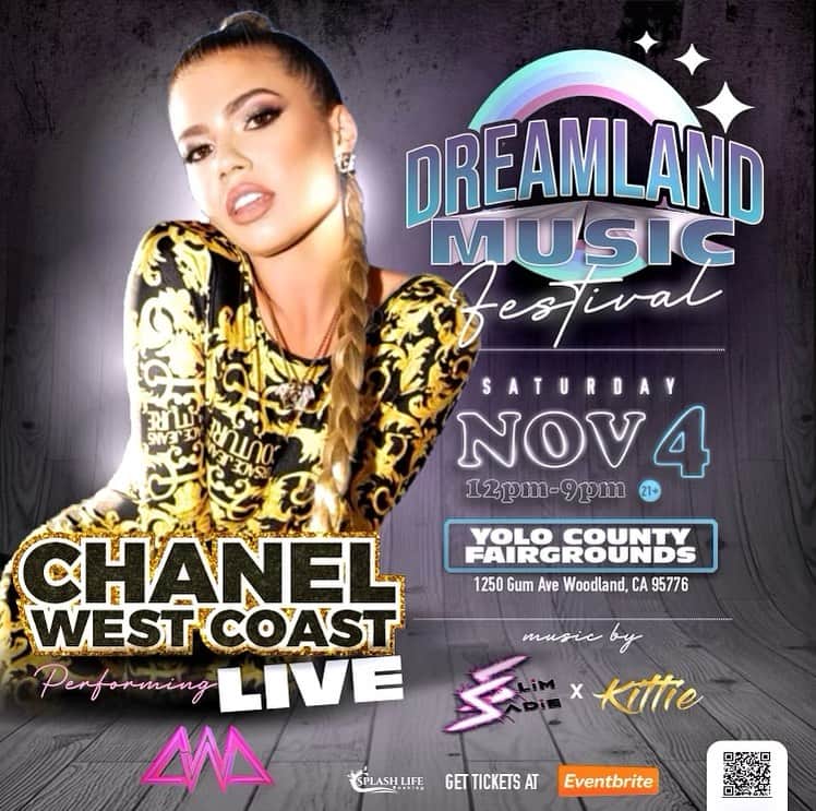 シャネル・ウエスト・コーストのインスタグラム：「#WestCoast come see ya girl live @dreamlandfestival_ Sacramento, CA - Saturday 11/4! 😜🤘🏼  Like, comment & share! 😘」