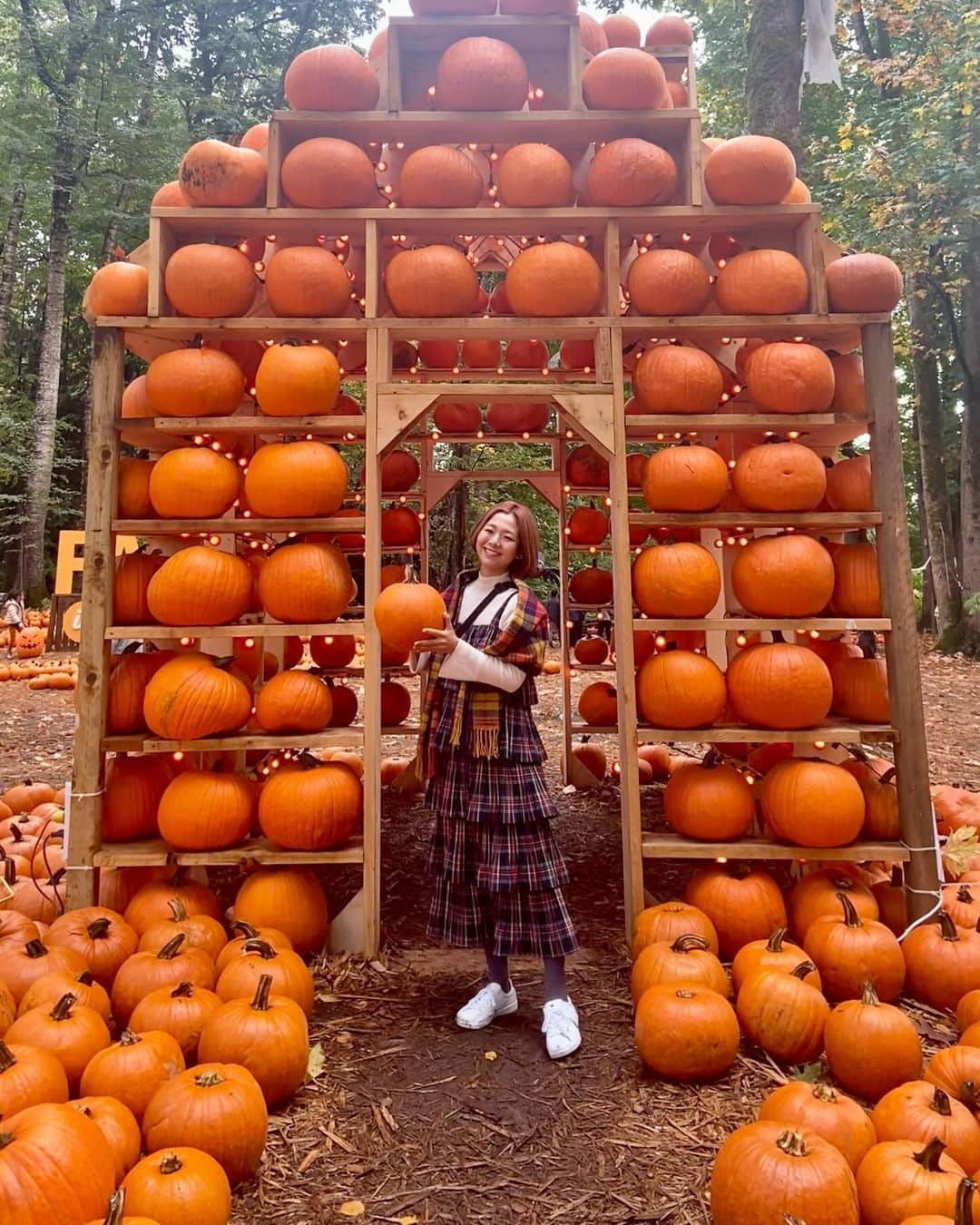 森万由子さんのインスタグラム写真 - (森万由子Instagram)「パンプキンパッチに行きました🎃  とにかくかぼちゃがたくさん！ そろそろハロウィンですね👻」10月15日 7時49分 - mayukomori0411