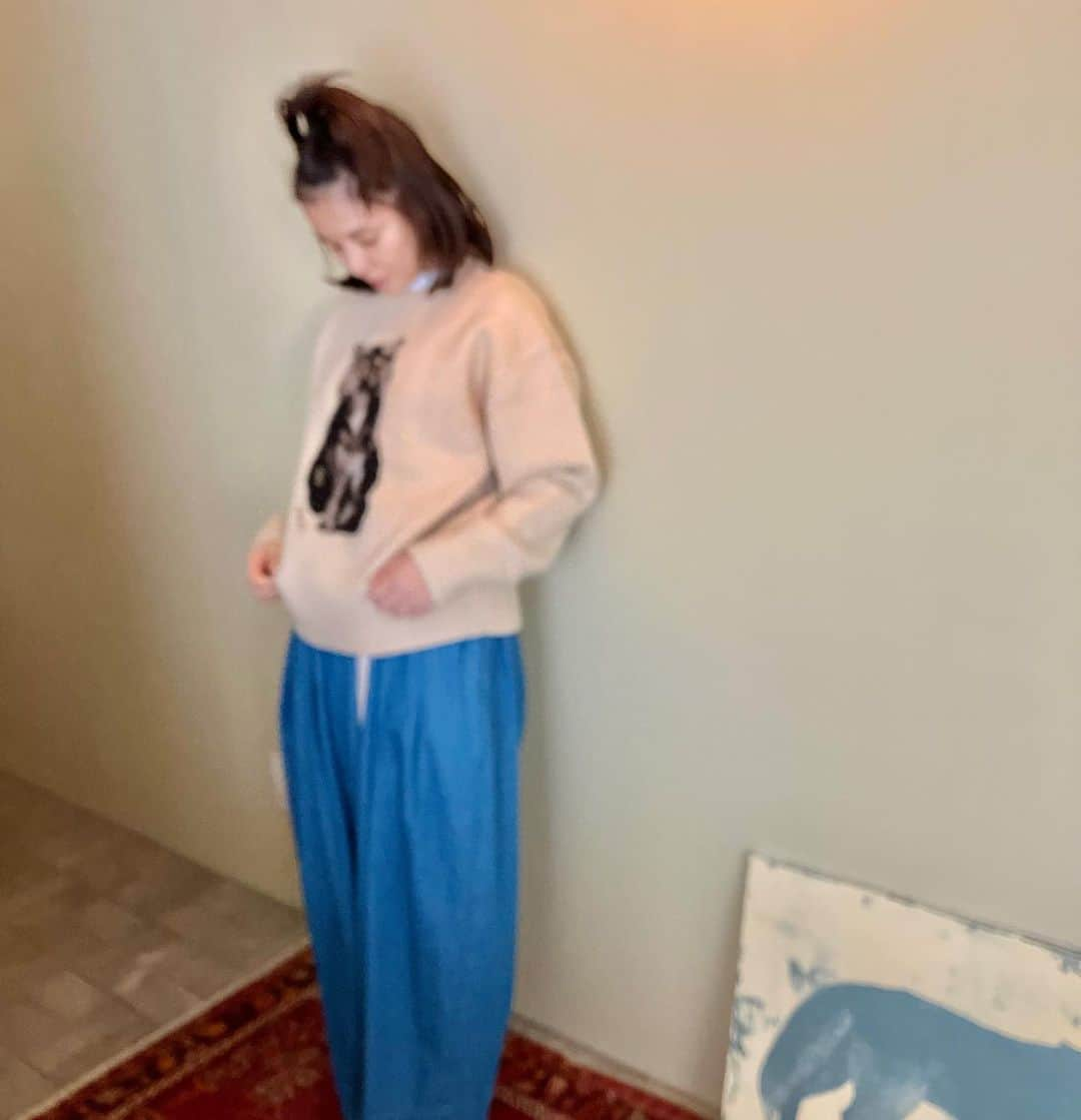 石田ゆり子さんのインスタグラム写真 - (石田ゆり子Instagram)「ブチコがセーターになった。 ブチコは私のことが嫌いらしい 理由はたぶん、すぐ抱っこしたり、触ったりするからだとおもう(自覚あり) 遊びに行っても、私の顔を見て逃げてゆく。 でもセーターになったら、逃げられない。 ふふふのふ」10月15日 8時54分 - yuriyuri1003