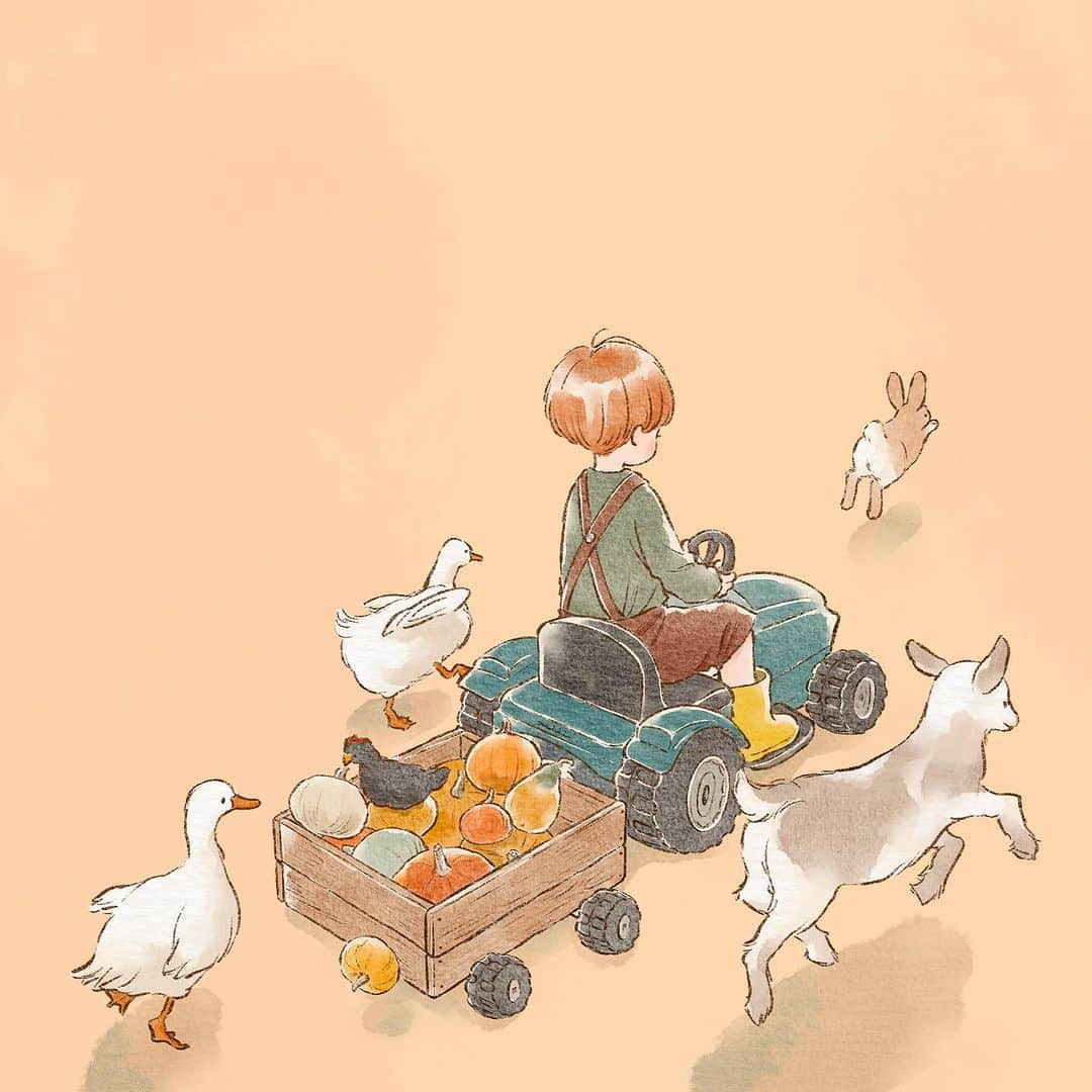 miiiさんのインスタグラム写真 - (miiiInstagram)「pumpkinpicking🎃 . . . . .  #pumpkinpicking #pumpkinseason #Halloween #illustration #illustrator #art #drawing #watercolor #watercolorpainting #watercolorart #watercolorillustration #透明水彩 #水彩イラスト #水彩画 #イラスト #アナログイラスト #일러스트　#드로잉 #그림스타그램 #손그림 #미술 #스케치 #插图 #畫畫  #kidsillustration #kidsfashion #seasonspoetry #cottagecore #cozycottage #cottagelife」10月15日 9時41分 - tronc_miii