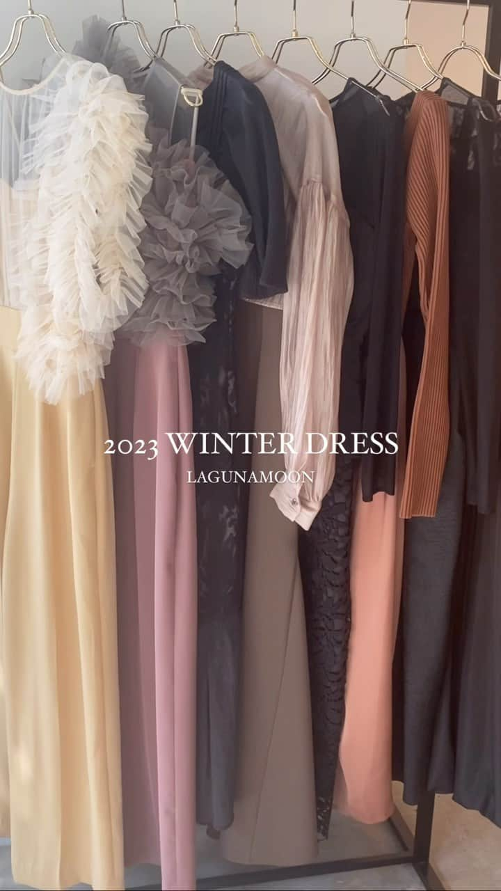 ラグナムーンのインスタグラム：「・ 【 2023 WINTER DRESS 】  大好評発売中&予約受付中  #LADYチュールドッキングコンビネゾン price...¥22,000＋tax color...YELLOW size ...S/M  #ladyチュールオフショルワンピース  price...¥24,000＋tax color...BLACK/PINK/CHARCOAL GRAY size ...S/M  #ladyボレロレイヤードマーメイドワンピース  price...¥20,000＋tax color...BLACK/BLUE/BROWN size ...S/M  #LADYベアデザインドレス price...¥25,000＋tax color...BLACK/LIGHT GREEN size ...S/M  #LADYジャガードコクーンドレス price...¥23,000＋tax color...BLACK size ...S/M  #LADYエンブロイダリーマーメイドドレス price...¥27,000＋tax color...BLACK/BEIGE size ...S/M  #LADYニットドッキングコクーンワンピース price...¥22,000＋tax color...BLACK/BROWN size ...S/M  #LADYフォルムペプラムレースドレス price...¥22,000＋tax color...BLACK/NAVY size ...S/M  #LADYバルーンレースドレス price...¥24,000＋tax color...BLACK/MINT GREEN size ...S/M  #lagunamoon #lagunamoon_com #lagunamoon_styling #lagunamoon_dress #styling #ラグナムーン #ラグナムーンドレス #ドレス #dress #新作ドレス #結婚式 #お呼ばれドレス #謝恩会 #謝恩会ドレス #食事会 #ウェディング #同窓会ドレス #チュールドレス #パンツドレス」