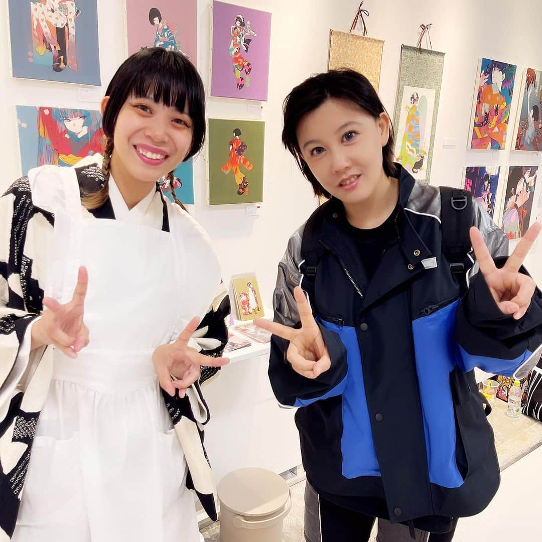 米原康正さんのインスタグラム写真 - (米原康正Instagram)「ASAGIRI ICO and LU WANG at 愛と狂気のマーケット DA.YO.NE.ブース 朝際イコ個展  2023.10.29」10月29日 22時58分 - yone69harajuku