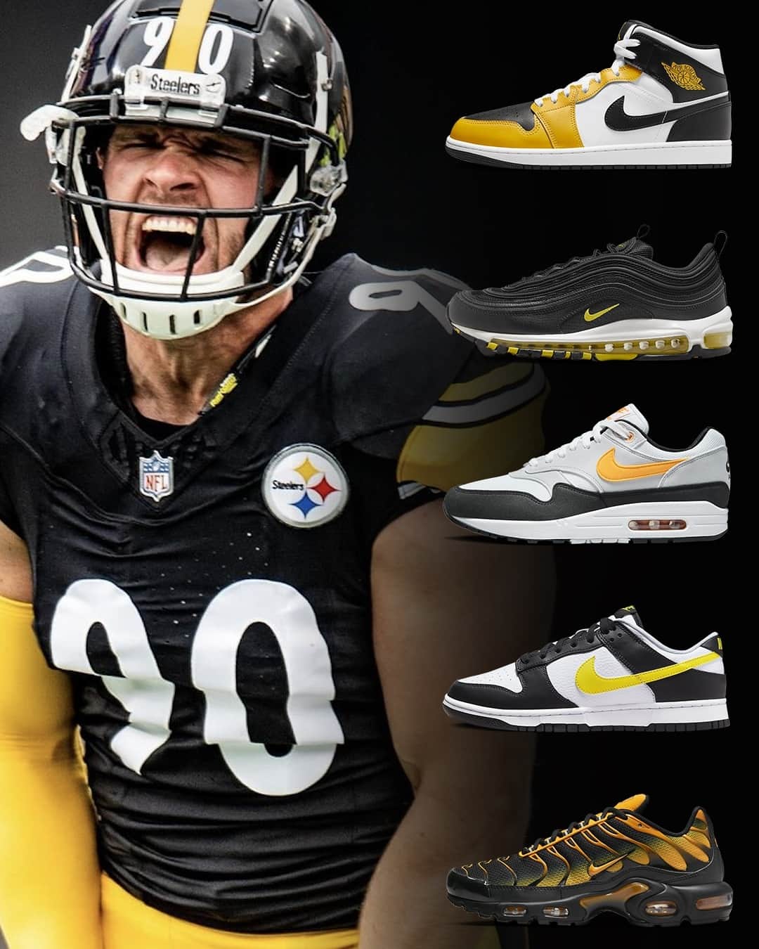 Sneaker Newsさんのインスタグラム写真 - (Sneaker NewsInstagram)「Tag a @steelers fan! Lot's of black/yellow coming from Nike to close out the year...⁠」10月29日 23時00分 - sneakernews