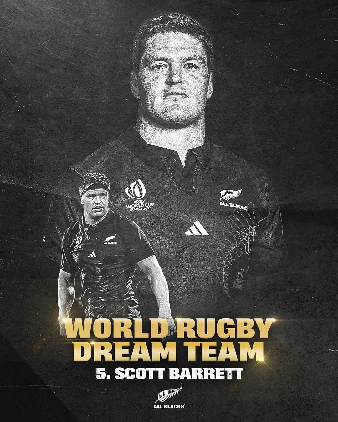 All Blacksのインスタグラム：「Congrats to these four lads on being named in the World Rugby Men’s 15s Dream Team 🔥  5. Scott Barrett 8. Ardie Savea 10. Richie Mo’unga 11. Will Jordan」