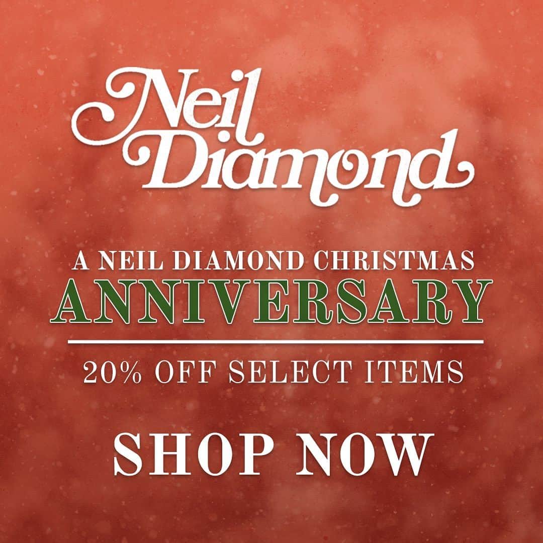 ニール・ダイアモンドのインスタグラム：「What better way to celebrate one year of 'A Neil Diamond Christmas' than with a one-year anniversary sale? Now through Friday, November 3, 2023, shop 20% off select items in the Neil Diamond Store! ~ Team Neil」