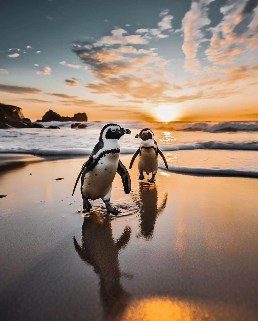 Discover Earthのインスタグラム：「Black and white and cute 🐧❤️ African penguins can be found in large colonies along the southwestern rocky coast of Africa from Namibia to Port Elizabeth, and many of the surrounding islands.   📍 South Africa  🇿🇦 #DiscoverSouthAfrica with @fernlichtsicht」