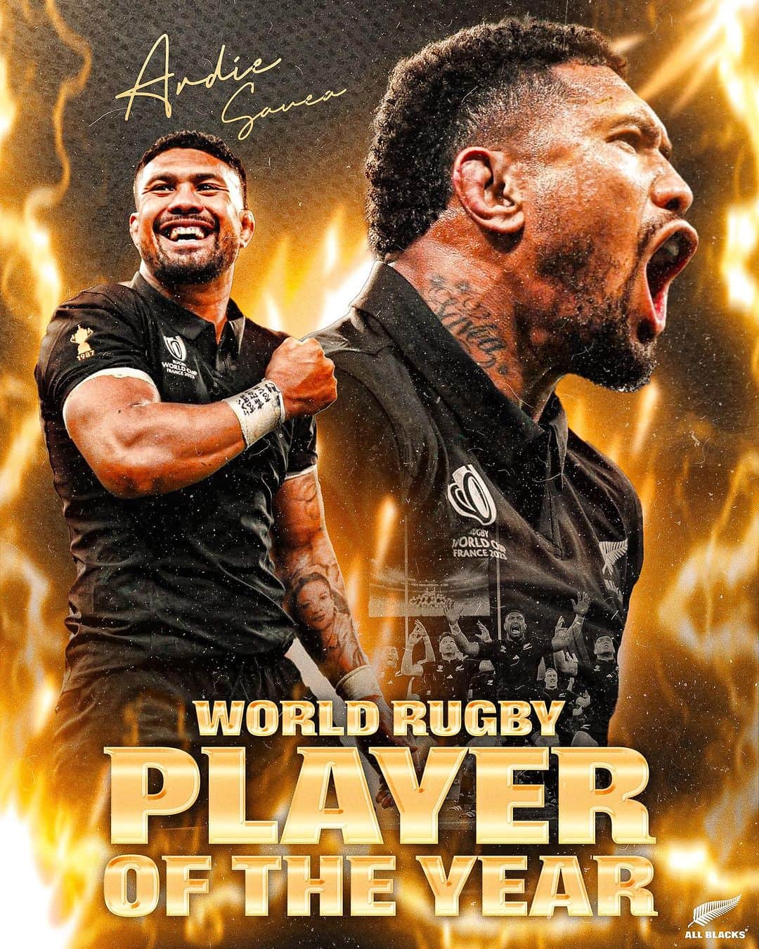All Blacksのインスタグラム：「World Rugby Player of the Year 🖤  What a player. Well deserved brother 🔥」