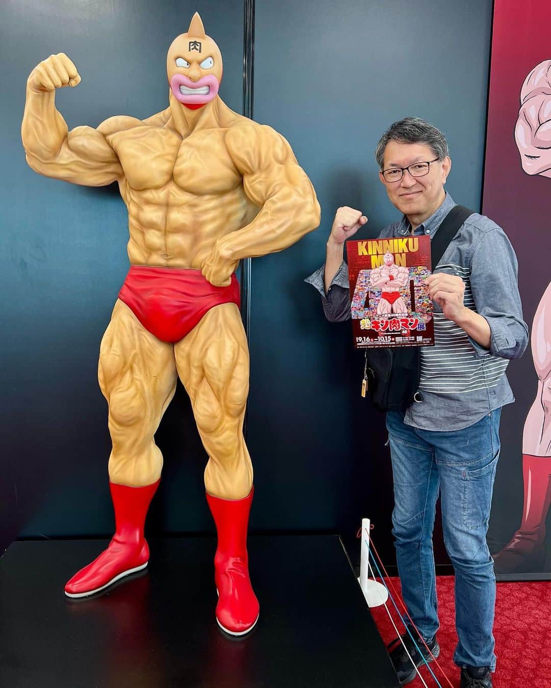 のインスタグラム：「【超キン肉マン展】  最終日に駆け込みました！  あまりに懐かしく、年甲斐もなくはしゃいでしまいました…  あ、パロスペシャル…足ロックしてない…笑  もっと前に行って色々と報告できれば良かったですね。  ごめんなさい…m(_ _)m  @event_movie_ytv」