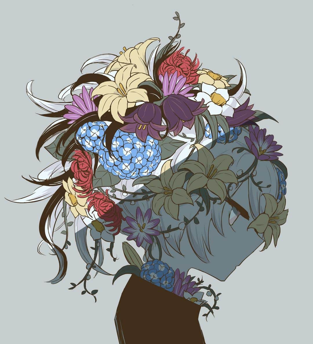 アボガド6のインスタグラム：「2021年10月15日制作 パメラ／flower」