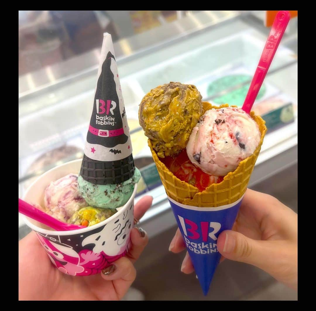 栗原三佳さんのインスタグラム写真 - (栗原三佳Instagram)「happy ice cream🍨🤍   #31  #アイスクリーム  #バスキンロビンス」10月15日 17時52分 - 24.sou_kurihara.mika