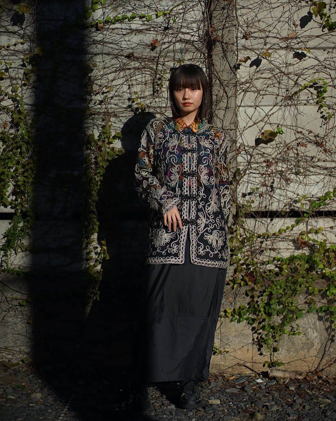 PUNK CAKEのインスタグラム：「♤ NEW ARRIVAL ♤  ◆ See-through oriental china button cardigan【SOLD】 ◆ Silk art print big shirts ◆ DKNY nylon long black skirt【SOLD】  ♡10th Anniversary キャンペーン♡ 送料無料！本日まで！ 10/4(水)～10/15(日)  次の営業日は 10/20(金),21(土),22(日)となります。  10月は月末から買い付けに行く予定なので、これが最後の営業となります！ 次の営業は11月後半になると思いますので是非その前にもご来店お待ちしております♡  10月営業日/ 10/20,21,22 営業時間/ 13:00～20:00  住所/ 東京都目黒区鷹番3-4-10 2F  Model / @hamu.katsu.0」