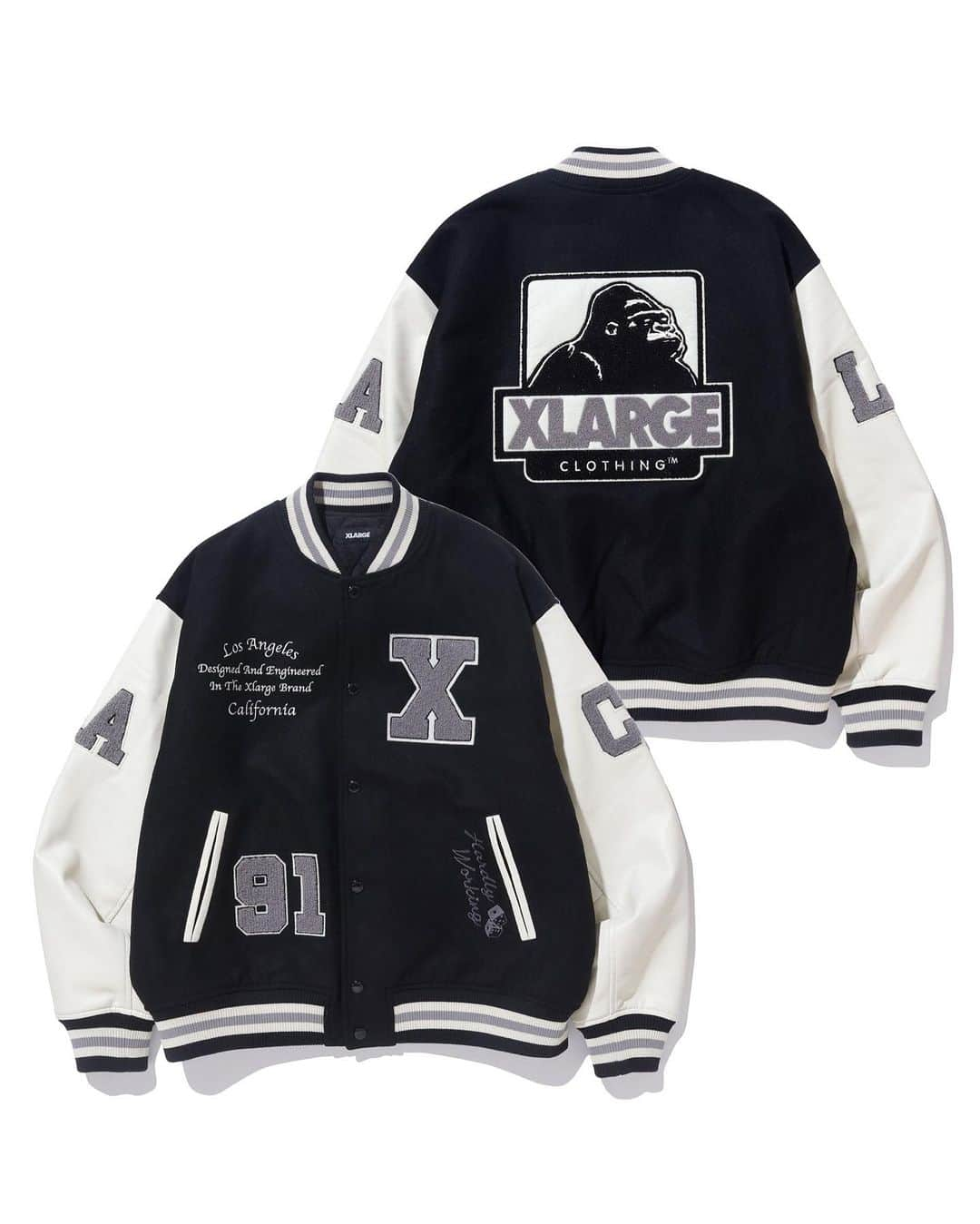 エクストララージのインスタグラム：「XLARGE 2023 WINTER COLLECTION - OG LOGO VARSITY JACKET - OG DENIM PANTS #xlarge #xlargejp #エクストララージ」