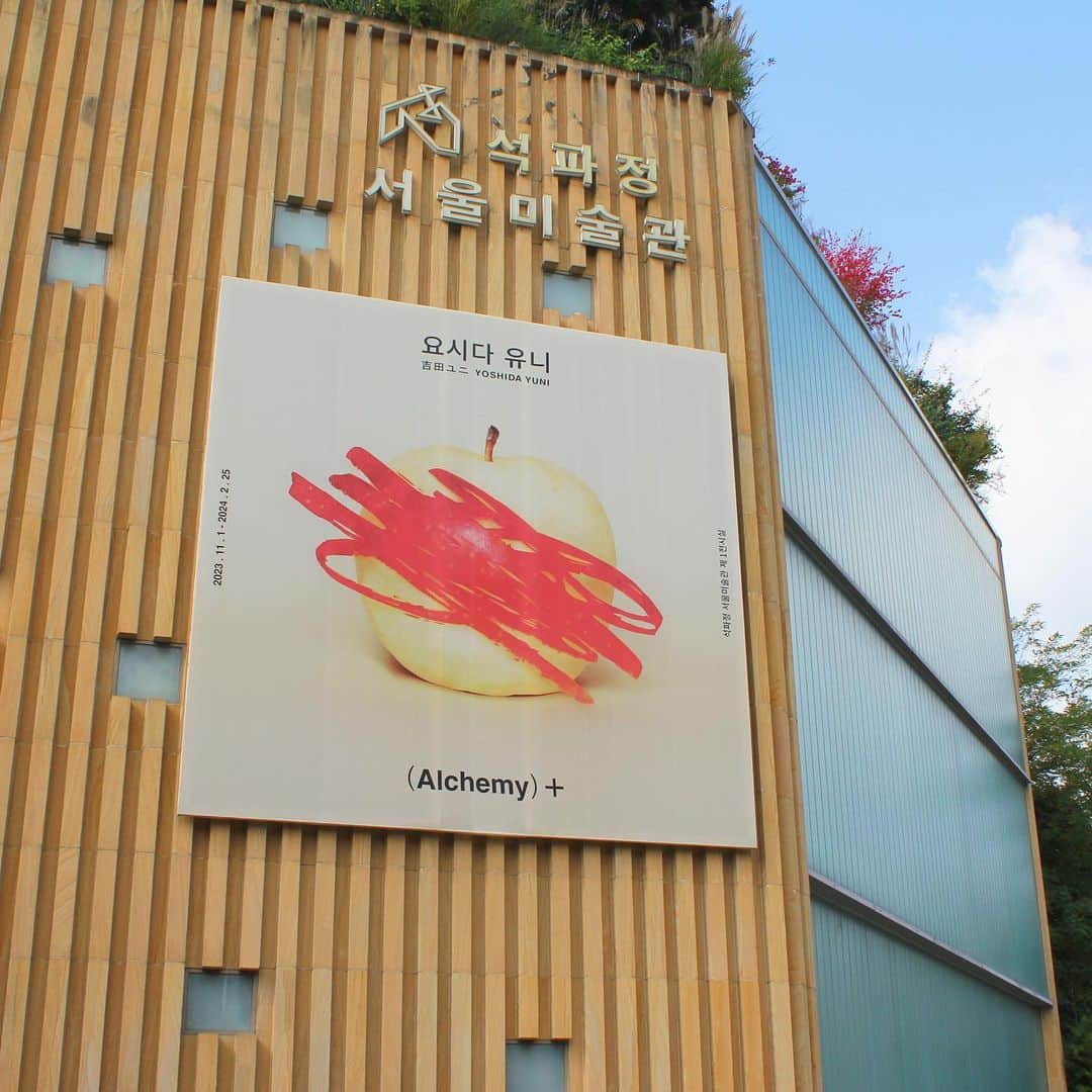 吉田ユニさんのインスタグラム写真 - (吉田ユニInstagram)「韓国の美術館での個展が延長になりました。11月1日から新作も少し加えて復活します。是非見に来てください🍎☺️  YOSHIDA YUNI EXHIBITION  (Alchemy)＋ 2023.11.1wed - 2024.2.25sun @seoulmuseum   뜨거웠던 지난 여름, 요시다 유니의 한국 첫 개인전　〈YOSHIDA YUNI; Alchemy〉가 연장되어, 다가오는 11월 다시 한 번 서울미술관에서 진행됩니다.  이번 리뉴얼 연장 전시에서 추가로 최초 공개되는 2023년 신작들 과 더욱 풍성해진 아트상품을 만나보세요!  #서울미술관 #석파정 #석파정서울미술관 #요시다유니」10月15日 20時56分 - yuni_yoshida