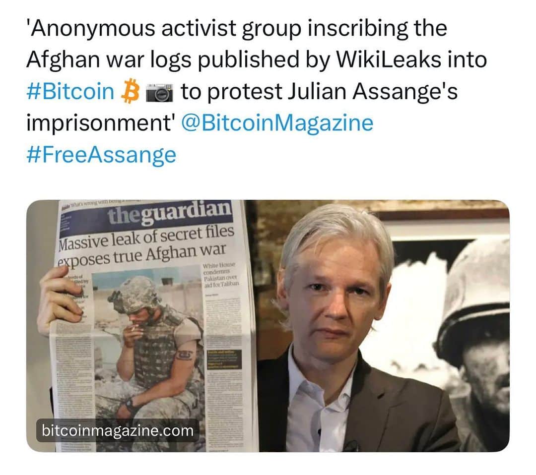 WikiLeaksのインスタグラム：「@bitcoinmagazine」
