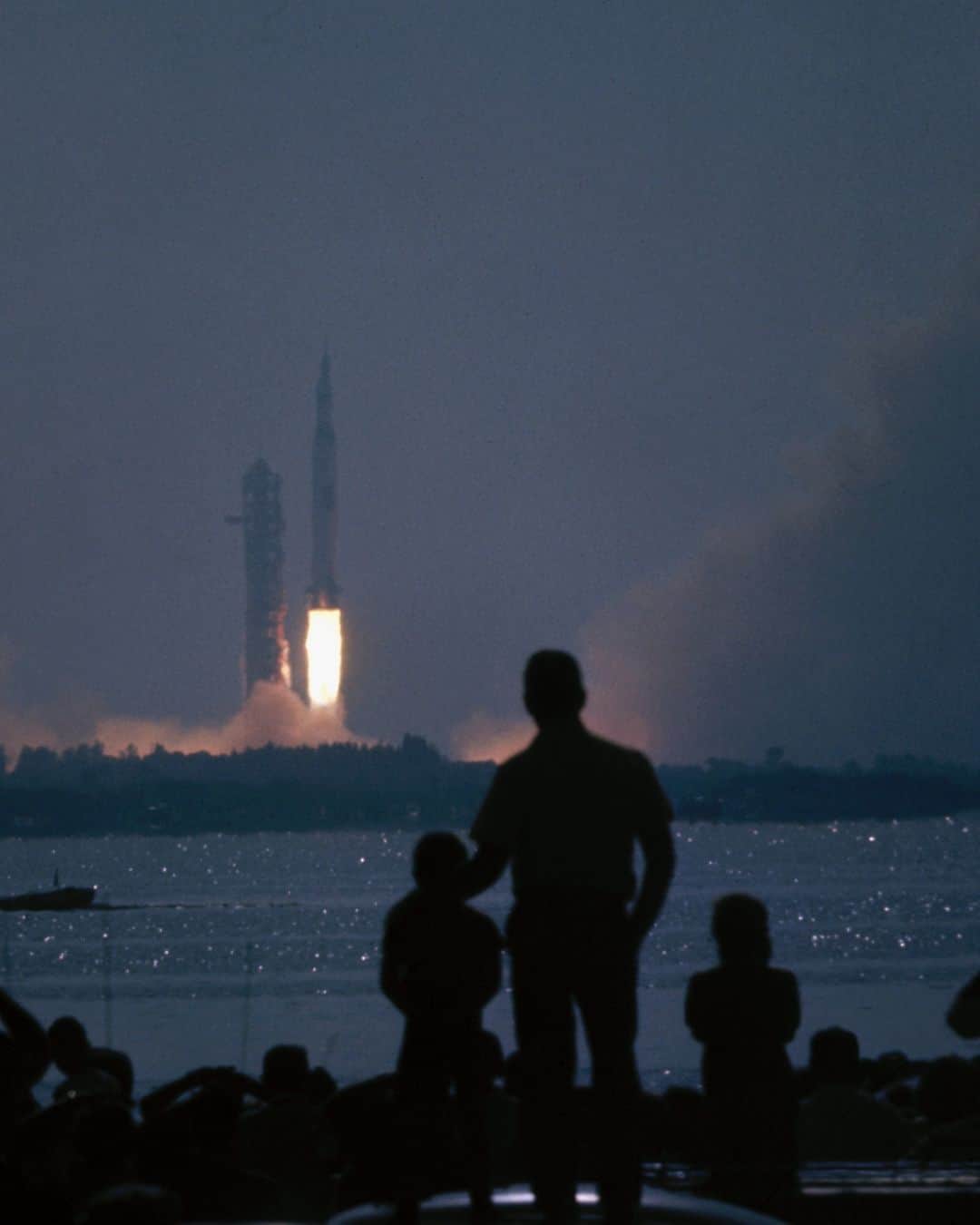 lifeのインスタグラム：「View over the heads of spectators of the launch of NASA's Apollo 11 space mission, Cape Kennedy (later Cape Canaveral), Florida, 1969.  Visit the link in bio to see more from Apollo 11: What Liftoff Looked Like! 🚀  (📷 Ralph Crane/LIFE Picture Collection)   #LIFEMagazine #LIFEArchive #Apollo11 #RalphCrane #NASA #Launch #Liftoff #SpaceExploration」
