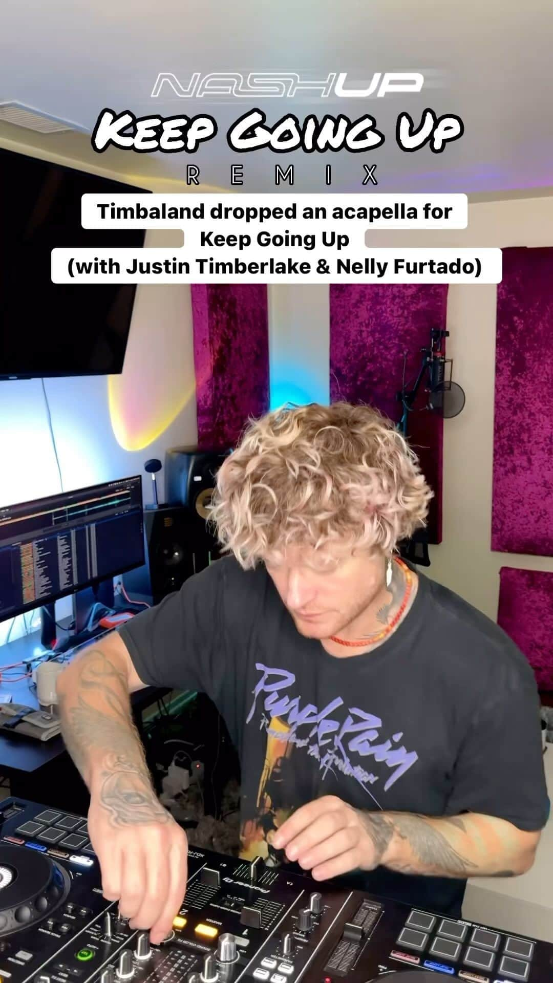 ナッシュ・オーバーストリートのインスタグラム：「If I see a #remixchallenge I’m jumping in✅ #keepgoingupremix 🔥  #timbaland #justintimberlake #nellyfurtado #remix」