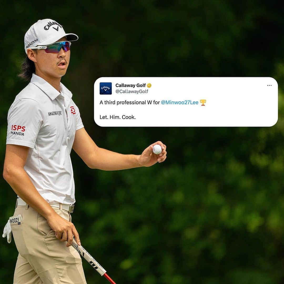 ジョン・ラームのインスタグラム：「Him. Woo. Lee. 🔥   @minwoo27lee was dialed all week with his #Paradym and Chrome Soft X golf ball, going 62-64-65-63 to win the Macao Open on the @asiantour with a score of -30 👨‍🍳」