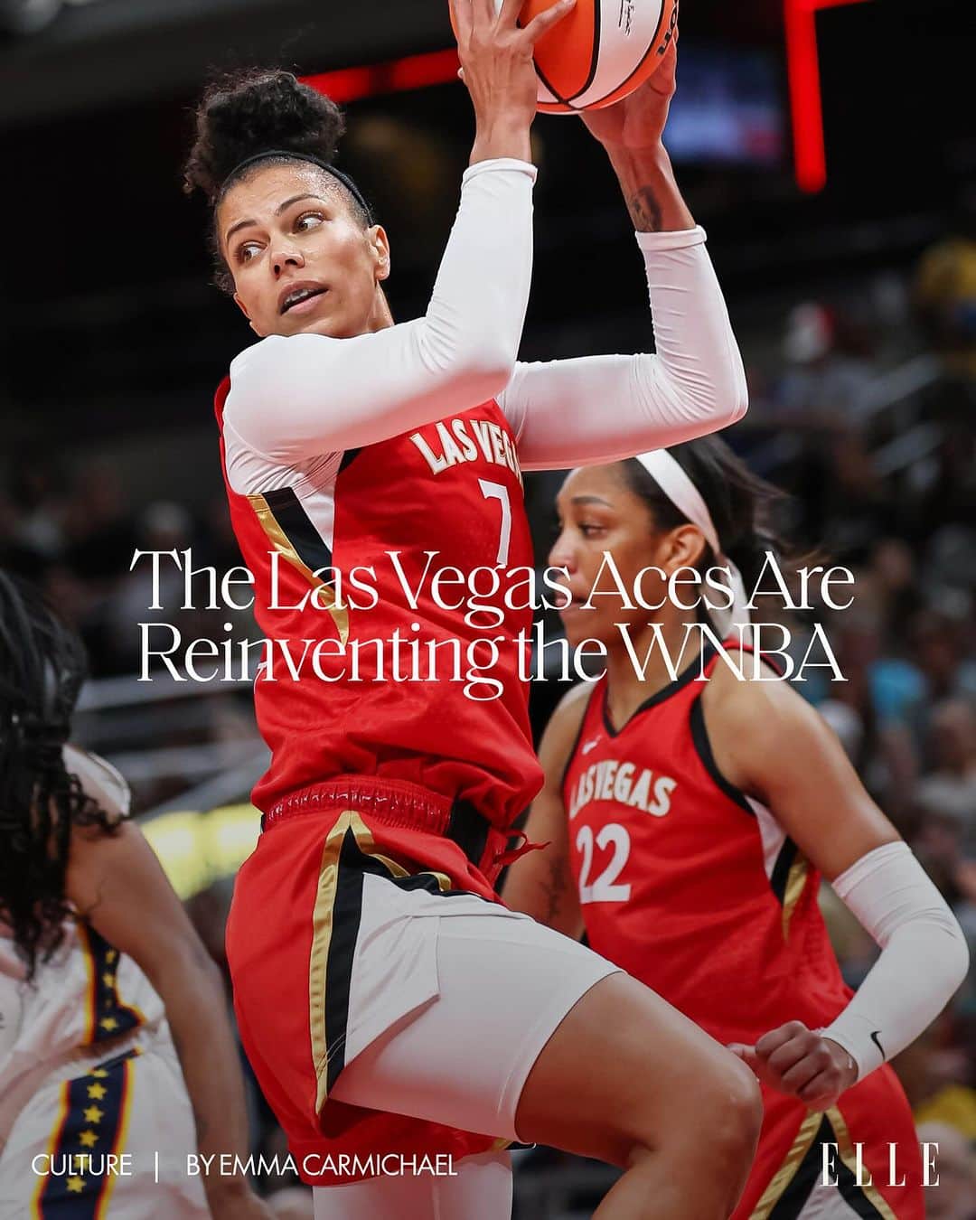 ELLE Magazineのインスタグラム：「The @lvaces have set out to reinvent the @wnba with a radical experiment: giving the world’s best players the resources they deserve.   It’s the start of a new era in the relatively short history of women’s professional basketball, writes @emmacargo—one that is raising questions like: What happens when a franchise gives its athletes not just the bare minimum, but all the resources they need to do their jobs—and then some? How will women’s basketball evolve when its players have the option to thrive instead of merely survive?   “As someone who’s been over on the men’s side and knows how this should look and feel, I hope [what we’re doing] applies pressure to invest in these women and invest in your product the way that [they] have earned and deserve,” says Aces Coach @officialbeckyhammon. “They’re the best in the business, and they should be treated as such.”  Click the link in bio for more of the story.」