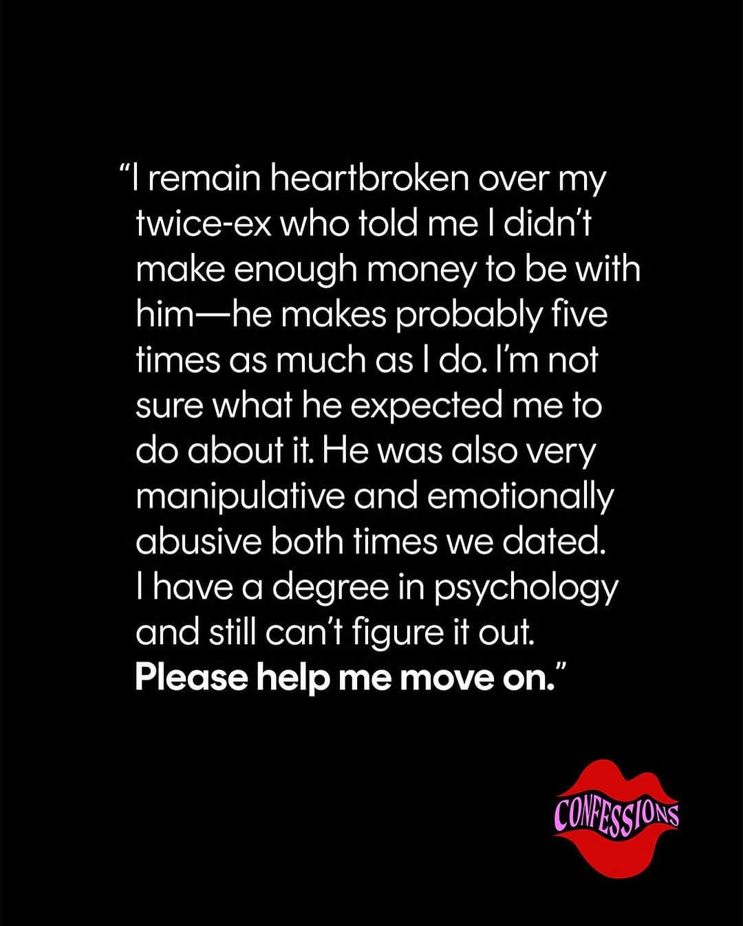 Cosmopolitanのインスタグラム：「Today feels like a good day to listen to a podcast. Might I suggest the latest episode of #Confessions where @the.truth.doctor is helping our listener move on from a past relationship. Listen at the link in bio.  If you think you might be a victim of abuse (emotional or physical), the National Domestic Violence Hotline is 800-799-7233.」
