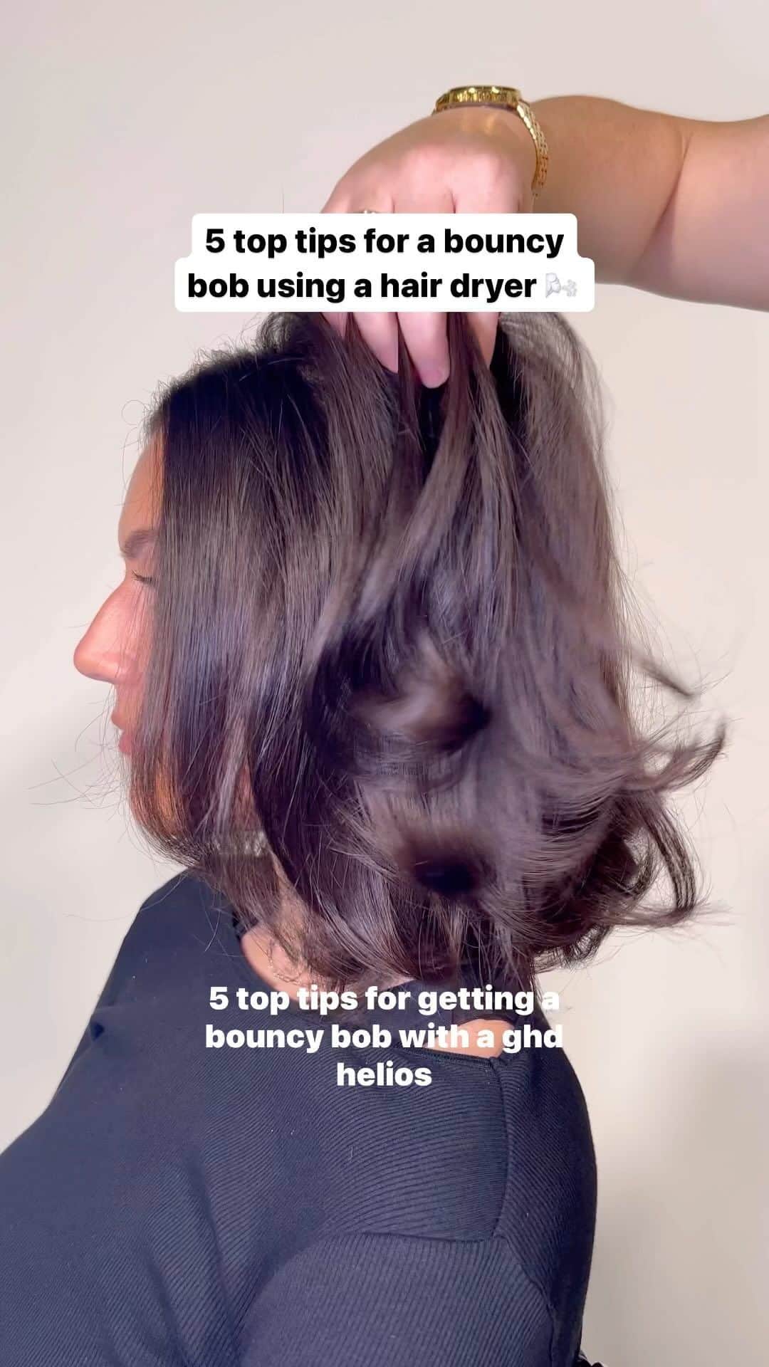 ghd hairのインスタグラム：「Bow down to the queen of bouncy blow-outs @sarahdixon_hair 🙇🏽‍♀️ Take note of Sarah’s top 5 tips for a bouncy, blown-out look using ghd helios (now available in alluring jade 🩵)  #ghd #ghddreamland #blowdry #blowdrytips #howtodoablowout #90sblowout #blowouthack」
