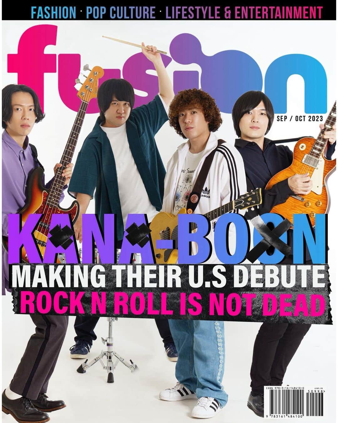 KANA-BOONのインスタグラム：「We are Proud to announced the next cover for fusion magazine we feature Kana-boon  and many viewers have anticipated  please stay tuned and please look forward to the exclusive interview on fusion magazine  Its released on Oct 18  ------------------ アメリカ時間の10/18(水)に発売となる、海外雑誌「Fusion」の表紙をKANA-BOONが務めさせていただきます！  メンバー全員でのインタビューが掲載されていますので、ぜひチェックしてください！ #kanaboon #kanaboonsilhouette  #music #rock #alternative #fusion #magazine」
