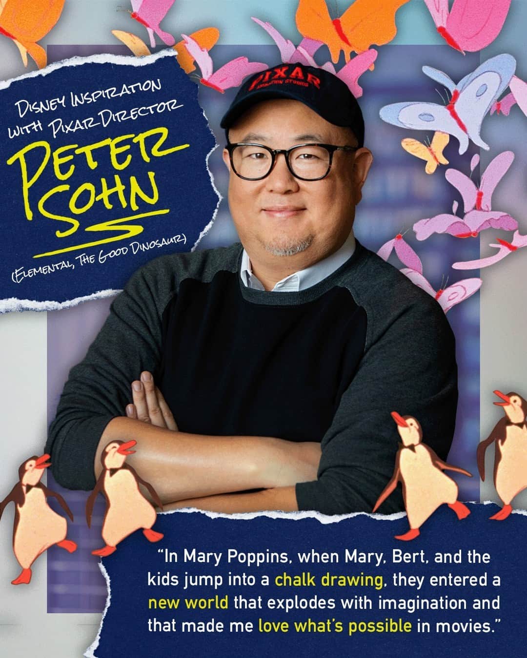 Disney Pixarのインスタグラム：「Learn what Disney film sparked Director, Peter Sohn’s passion passion for animation and love for movies. ✨🎥 #Disney100」