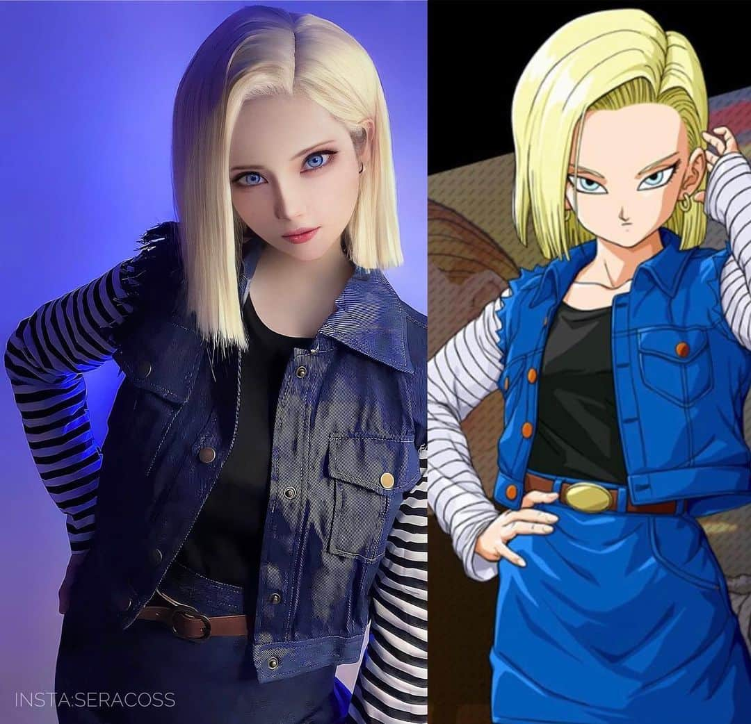 せら☆こすのインスタグラム：「my cosplay #android18  @seracoss  今日広島から帰ります🥰❤️めっちゃ のんびりできました💓🥲 今日は祖父母の家でわたしが使った布団とか、使った部屋とかを綺麗に掃除中🌸 リフレッシュできてよかった🌸  . . . . . . . .  thank you for sending kofi for me! 🌸🌸🌸🌸🌸🌸 Chen kun ARIGATOU🌸🥹 Luis figueroa san ARIGATOU🌸🥹 🌸🌸🌸🌸🌸 . . . . . . .  Since this is an android, I am doing more skin retouching than usual.haha😂  #repost 今日まで休暇です🙌 #dragonball #dragonballcosplay #andoroid18cosplay #akiratoriyama #animecosplay #animegirl #animelover #animelife」