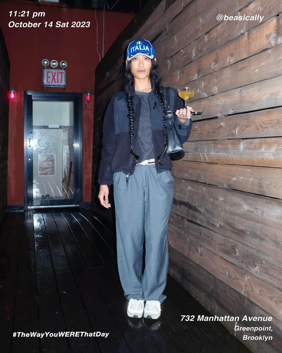 筒井心一のインスタグラム：「Bea @beasically on 732 #ManhattanvAvenue at 11:21 pm, October 14 Saturday 2023, #Greenpoint #Brooklyn #NewYork  #OutfitOfTheDay = #TheWayYouWEREThatDay  #TWYWTD #ShinichiTsutsui」